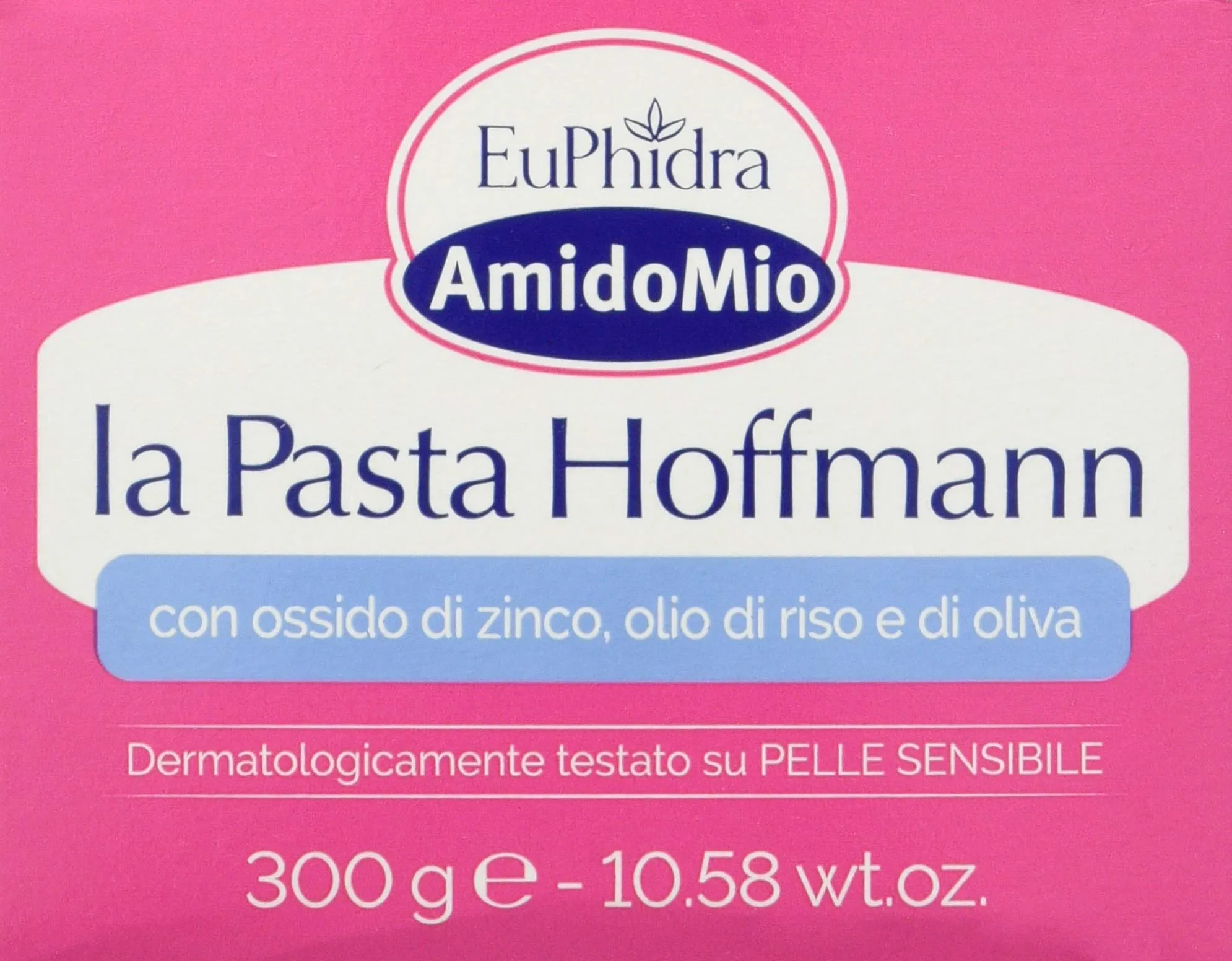 Euphidra - AmidoMio Pasta di Hoffmann, Azione Lenitiva e Protettiva con Olio di Oliva e Ossido di Zinco, Perfetto per Proteggere la Pelle Delicata del Bambino, Vaso 300g (Confezione da 2)