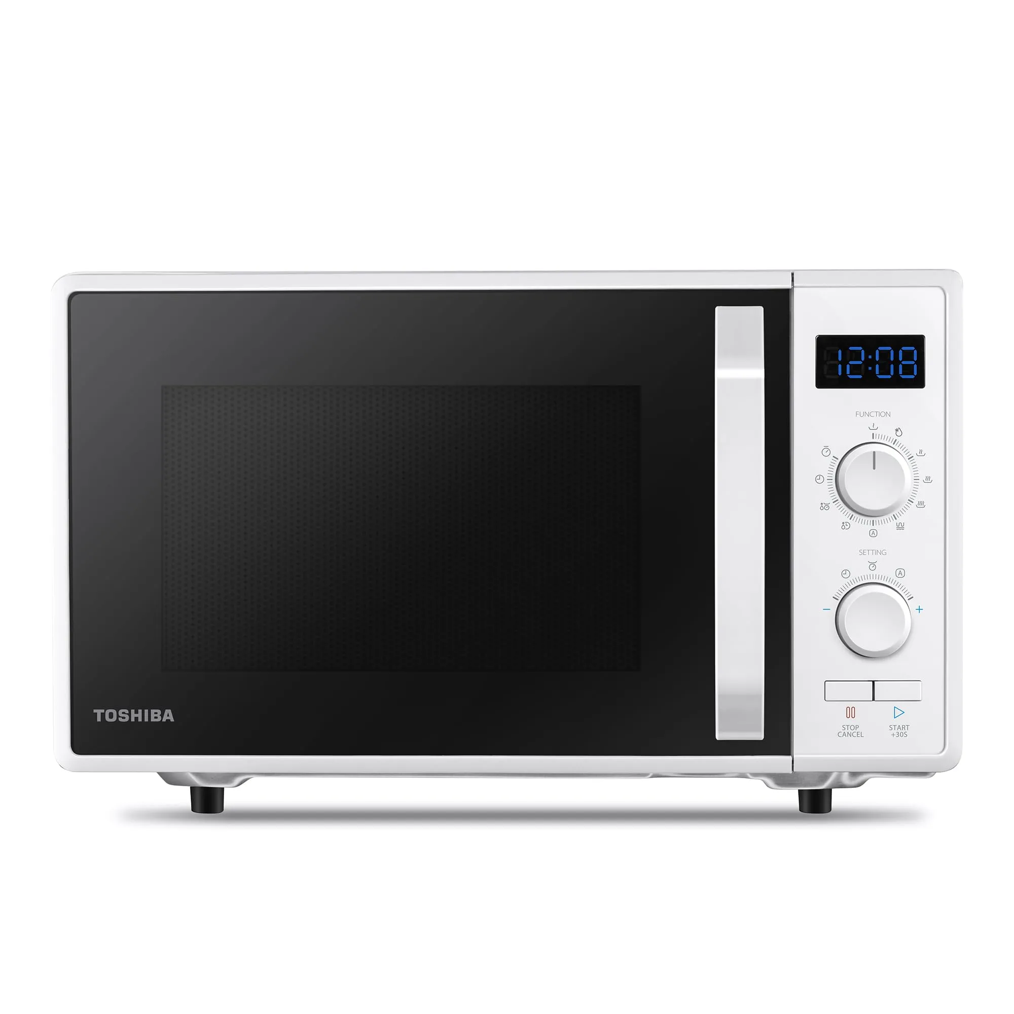 Toshiba MW2-AG23P(WH) 3-in-1 Forno a Microonde con Grill 1050W, e Cottura combinata, 23 L, Piatto Girevole con Memoria di Posizione, Timer, Luci LED Integrate, 900 W, Bianco