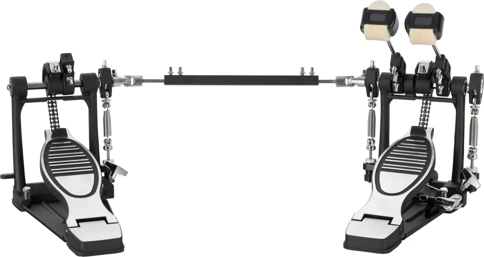 XDrum Pedale Pro Doppio (2 pedali, doppia catena, 4 side beater, attacco beater aggiuntivo a sinistra, ideale anche per drumset con 2 bass drum)