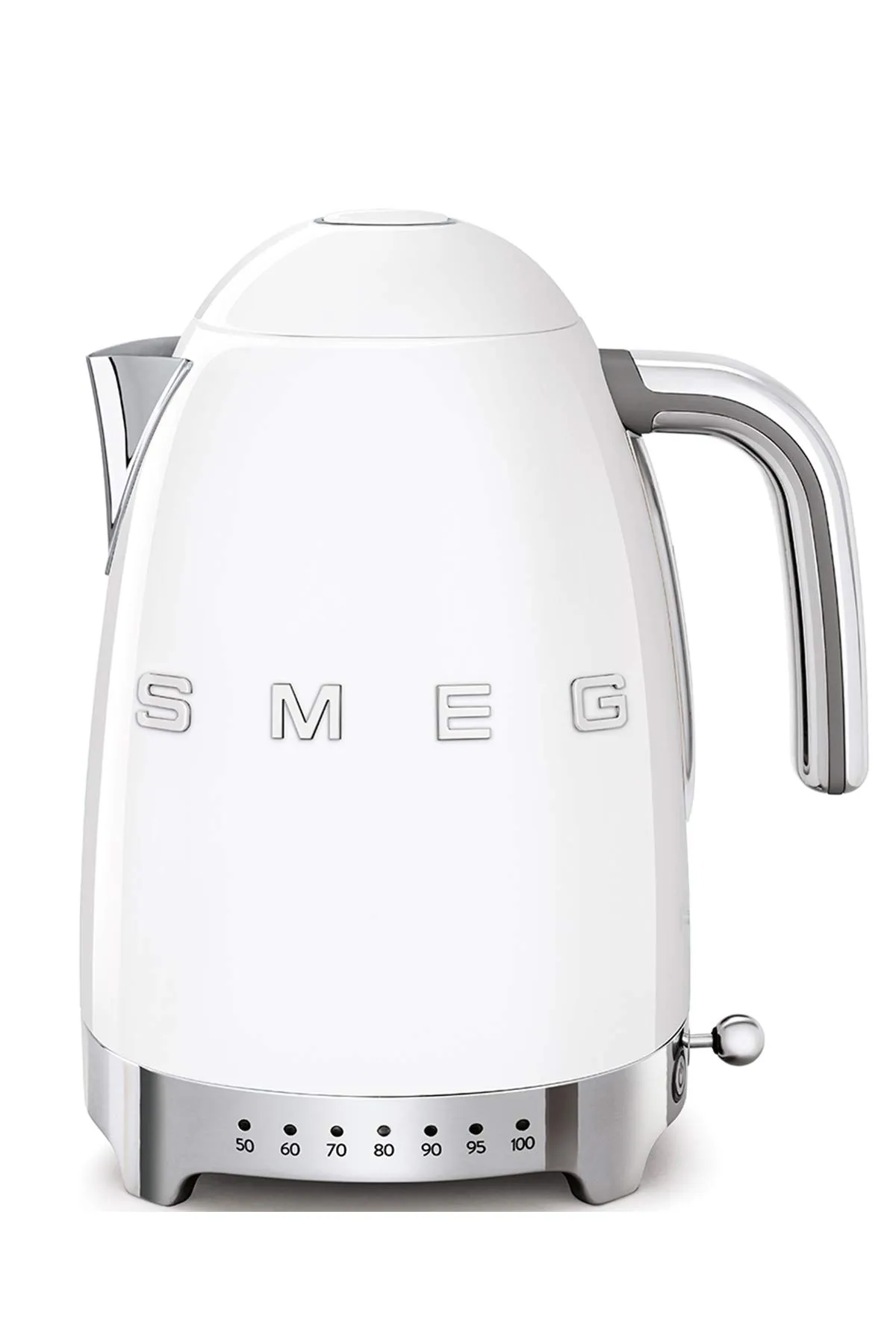 Smeg, Bollitore Temperatura Variabile KLF04WHEU 1,7L, Più Livelli di Temperatura, Filtro Anticalcare Lavabile, Autospegnimento Sicurezza, Indicatore Livello Acqua, Avvolgicavo, Potenza 2400W, Bianco