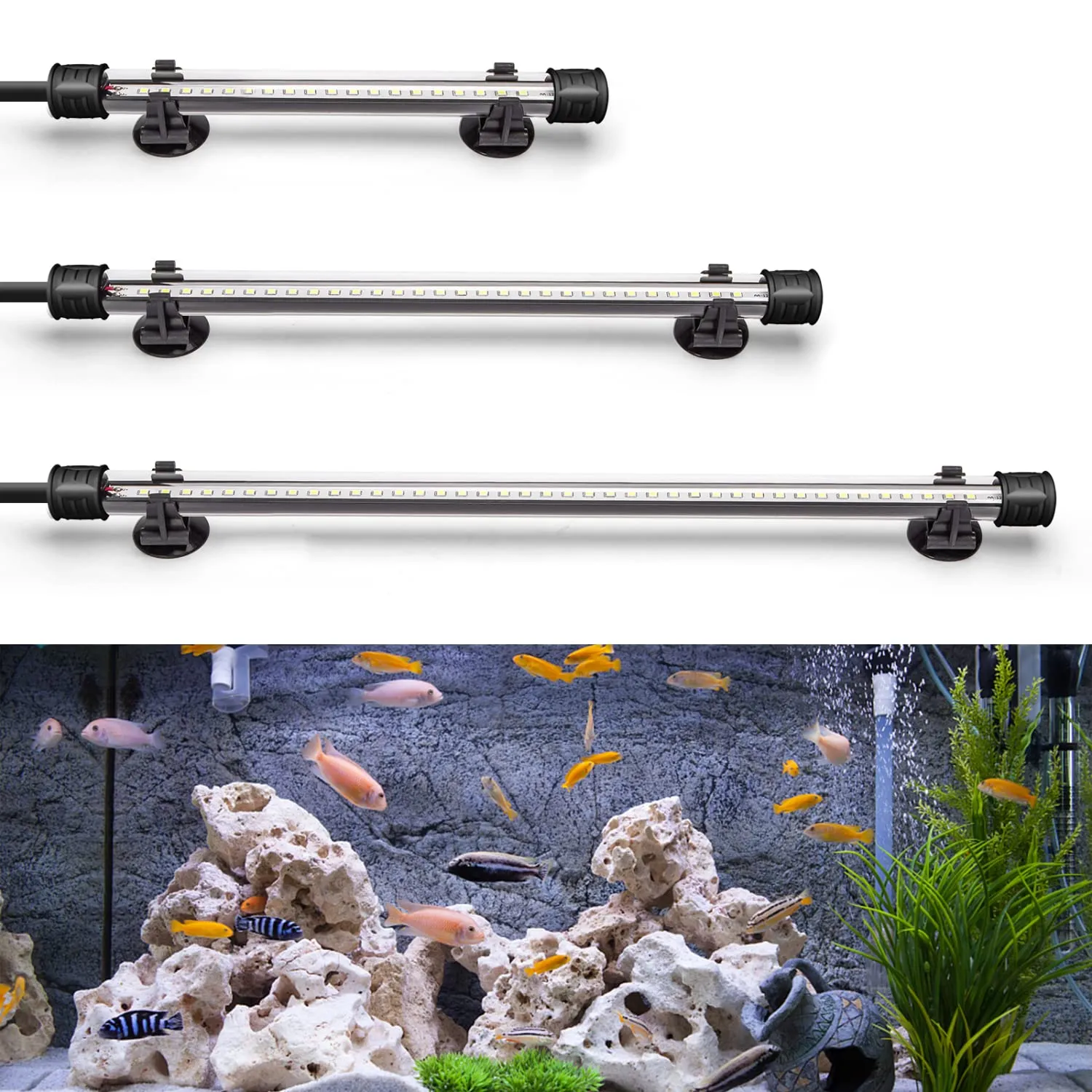Nobleza - LED Impermeabile per Acquario, Vasca e Piante di Diverse Tensioni e Lunghezze (1.5W 30cm, Luce Bianca)