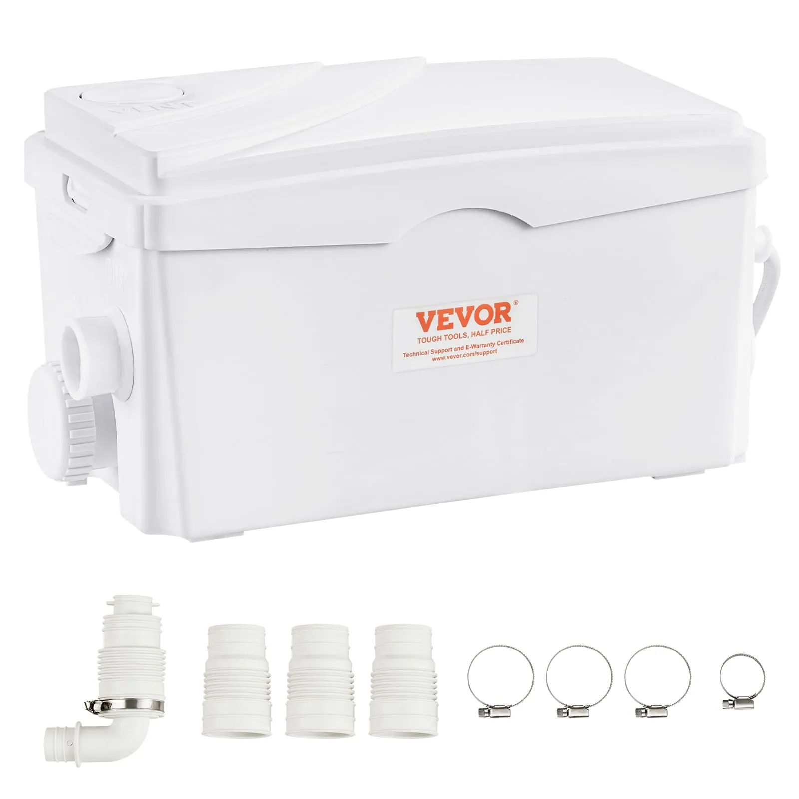 VEVOR Pompa Trituratore 350 W Portata 6000 L/h Prevalenza 7 m Pompa Maceratore per Acque Luride con 3 Ingressi Acqua per Cantina, Macchina per lo Smaltimento delle Acque Reflue della Lavanderia