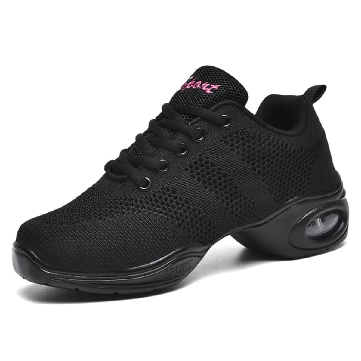Hixingo Scarpe Sportive Jazz per Donne, Lace-up Scarpe da Allenamento Danza, Traspirante Mesh Air Cushion Lady Split Sole Platform Dance Sneakers Antiscivolo Jazz Moderno