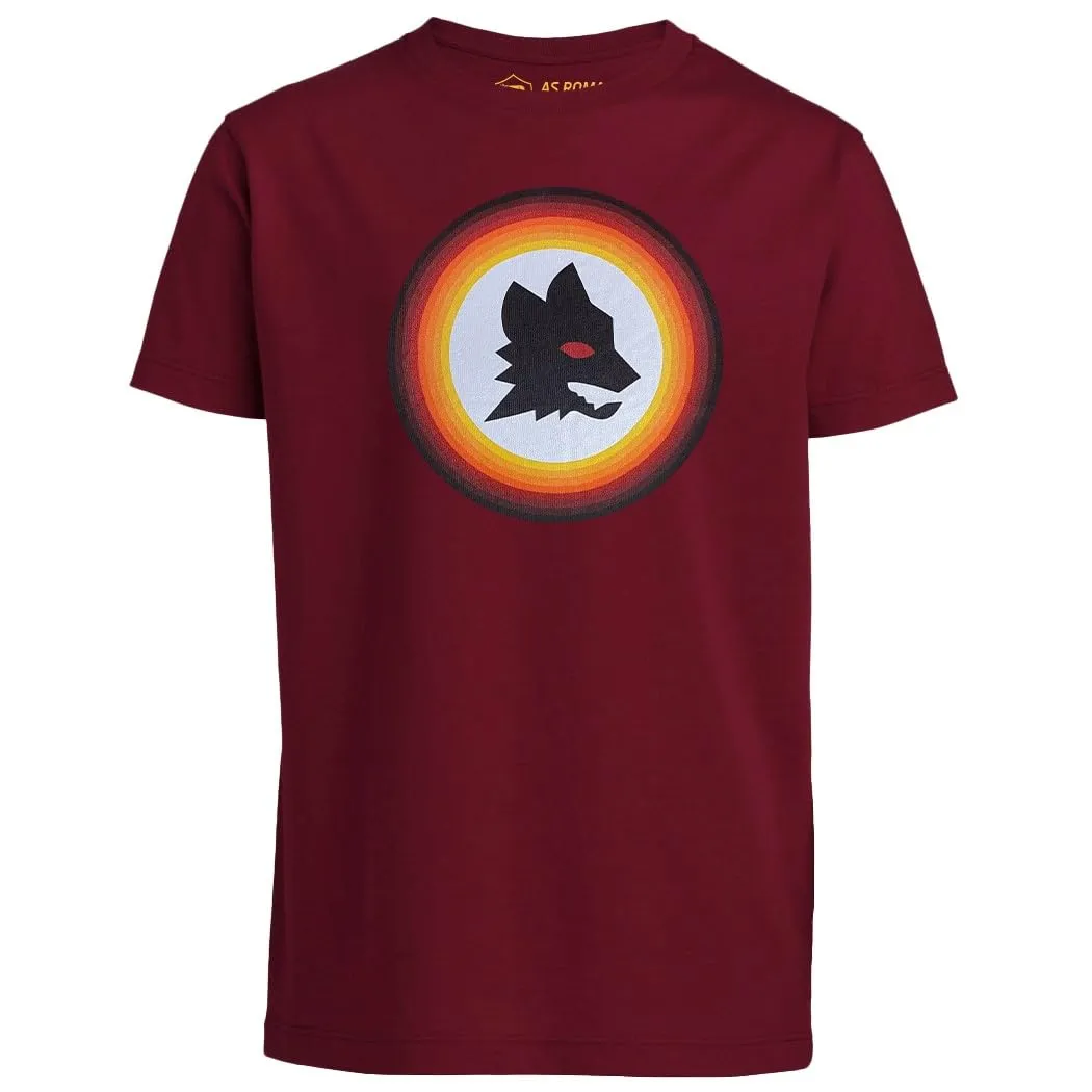 AS Roma T-Shirt Lupetto Stampato, Ragazzi, Rossa, 9-11 Anni