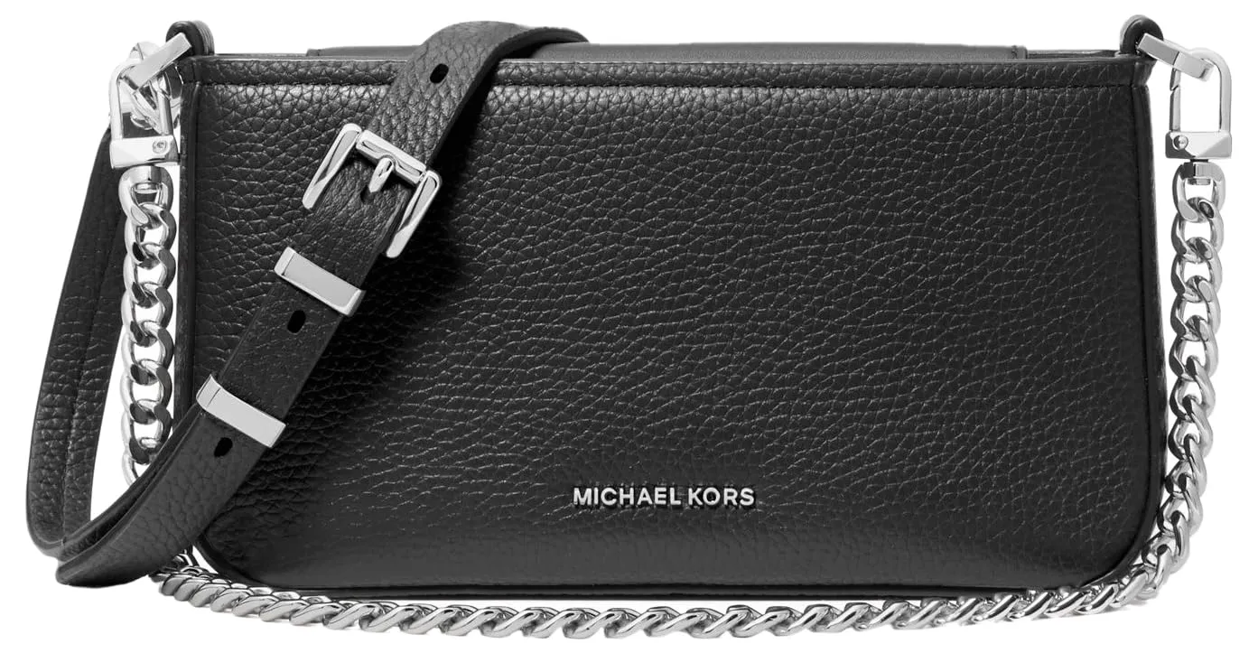 Michael Kors Bryant Small Convertible Crossbody Bag, Tracolla Donna, Raccordi Argento/Nero, Talla única