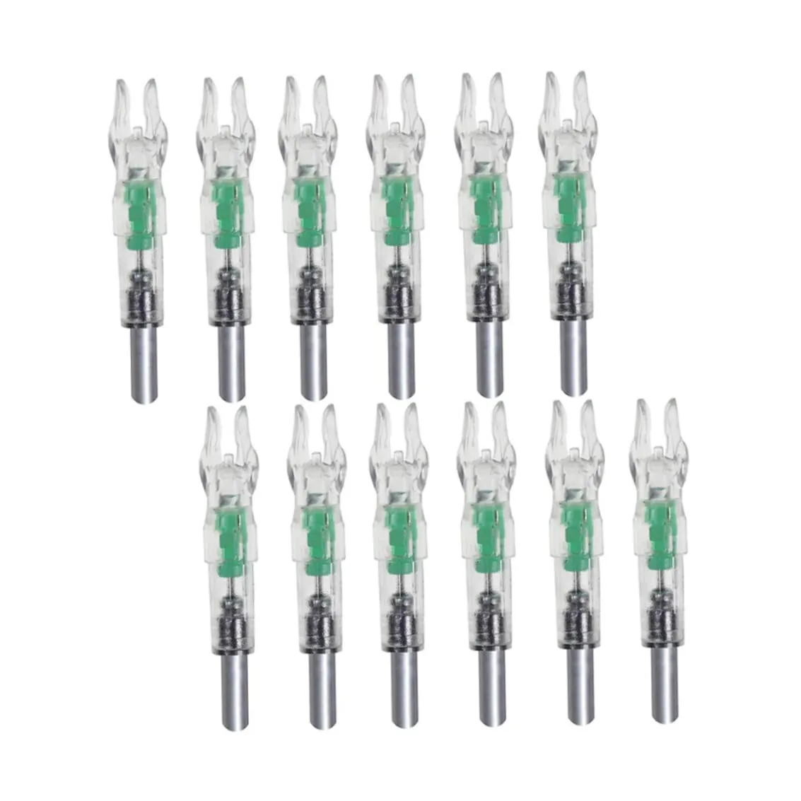 Whyzsjnclg Cocche Illuminate per frecce, cocche a Freccia a LED Tiro con L'Arco Luminoso in plastica Illuminato Freccia Coda ad Arco 12 Pezzi Colore Casuale