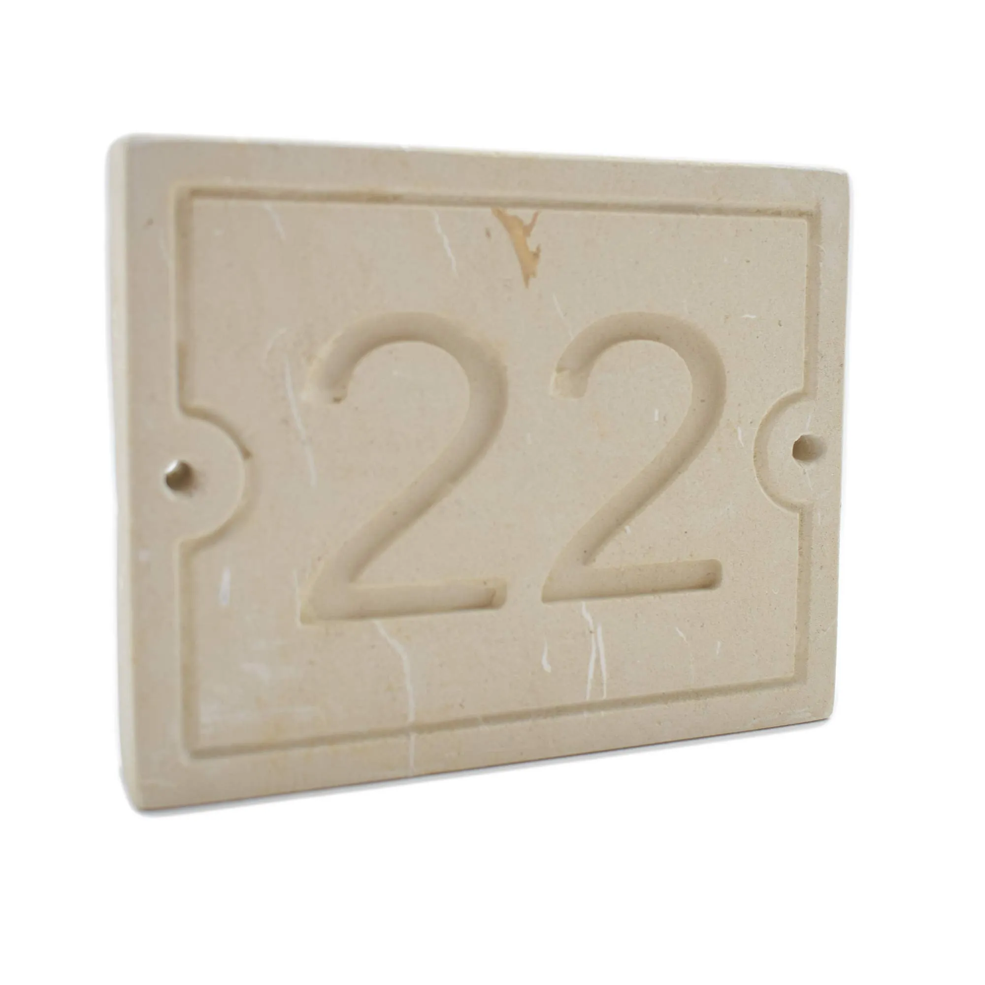 Numero civico con nome della Via in Pietra Leccese misura 15 cm x 12 cm x 2,5 cm- personalizzabile