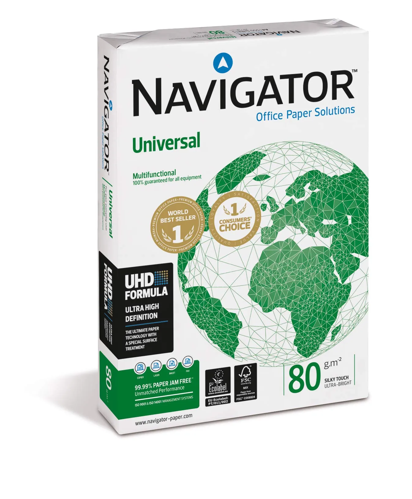 The Navigator Company Carta per Fotocopiatrice e Multiuso, A3, gr. 80