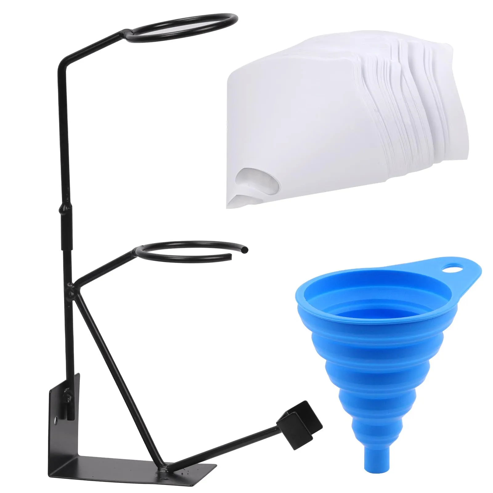 Swpeet 52Pcs 15 "Global Gravity Feed Vernice Pistola A Spruzzo Supporto Stand con supporto del filtro, 12CM Imbuto In Silicone, 100 Micron Filtro Vernice con fine Nylon Mesh Assortimento Kit per HVLP