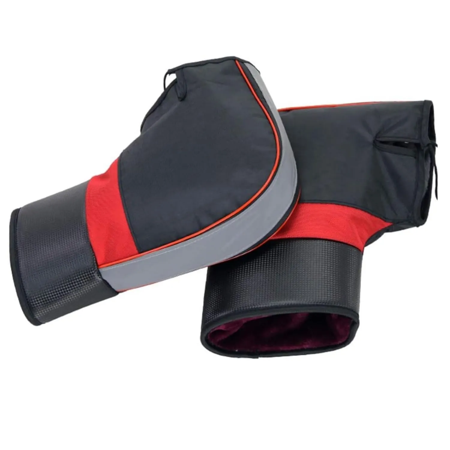 FINEVERNEK Guanti da manubrio per moto, invernali, termici, antivento, impermeabili, guanti da manubrio per bicicletta, scooter, caldi, strisce riflettenti e fodera interna in peluche