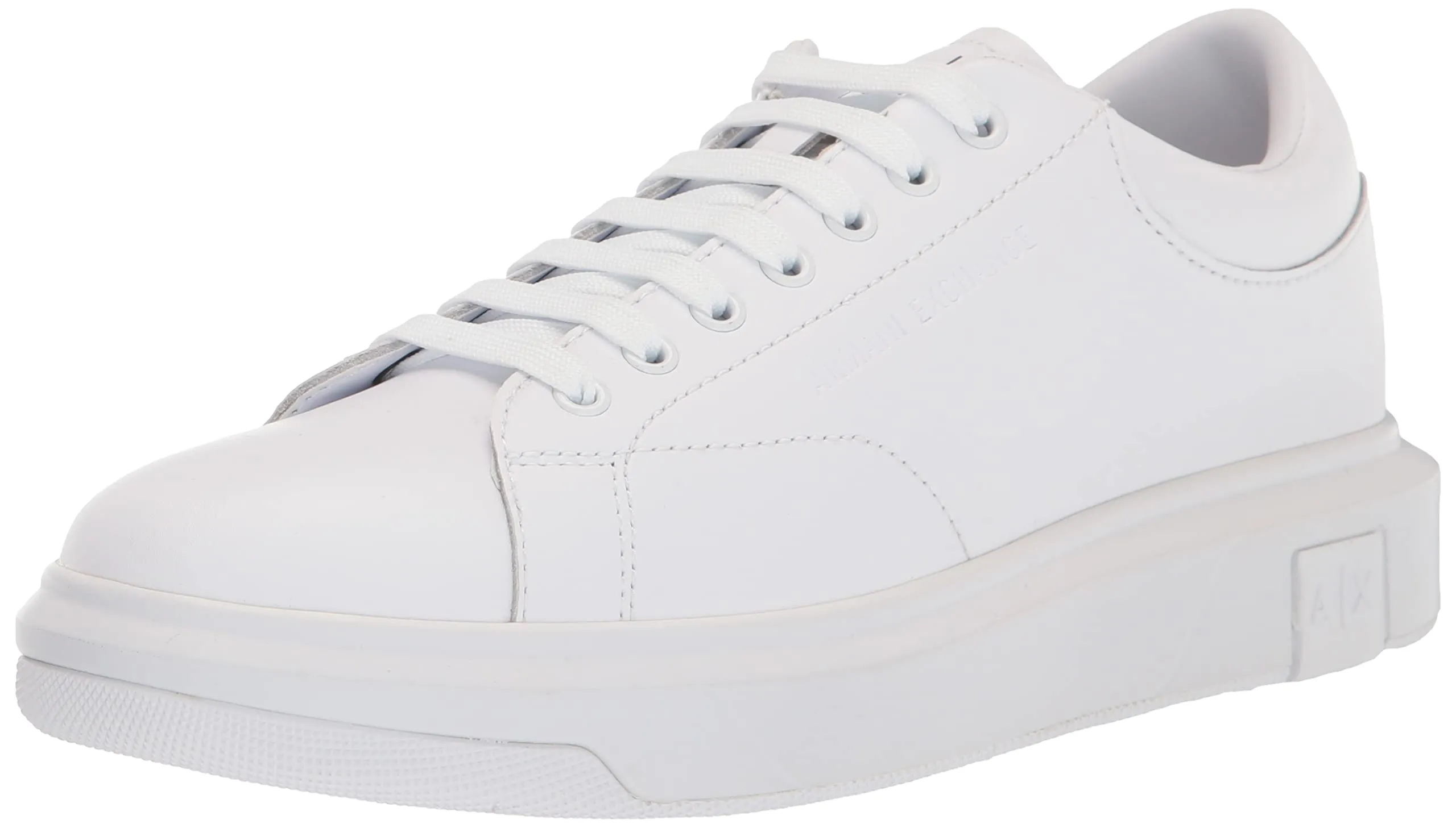 ARMANI EXCHANGE Venice Con Logo Ricamato Sulla Suola Della Piattaforma, Scarpe da ginnastica Uomo, Bianco Opaco, 41 EU