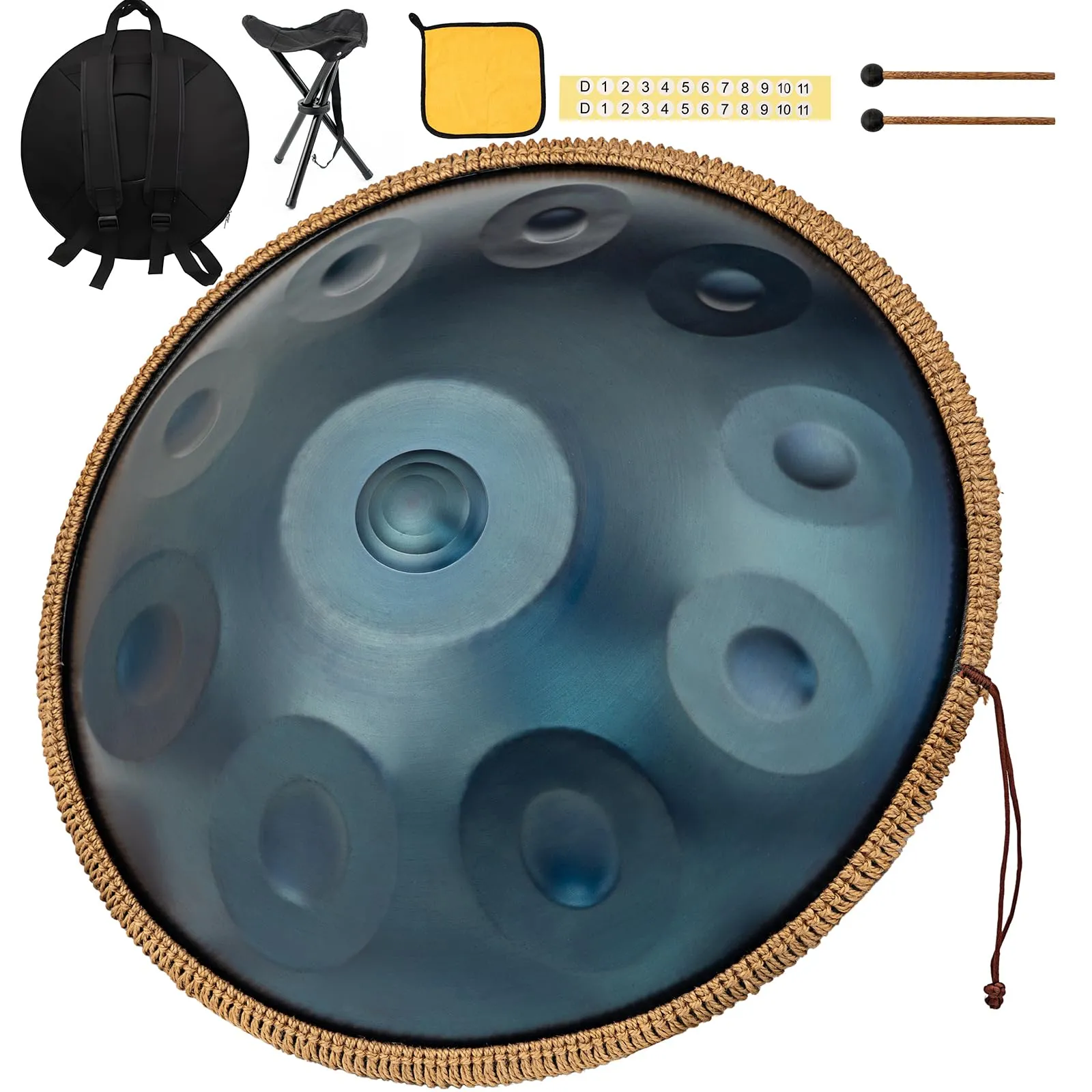 440 Hz Handpan Drum 10 Toni 22 Pollici Handpan Instrument Re Minore Handpan Music Percussione Armonica con Risonanza Confortevole Ideale per Principianti Sound Healing Meditazione