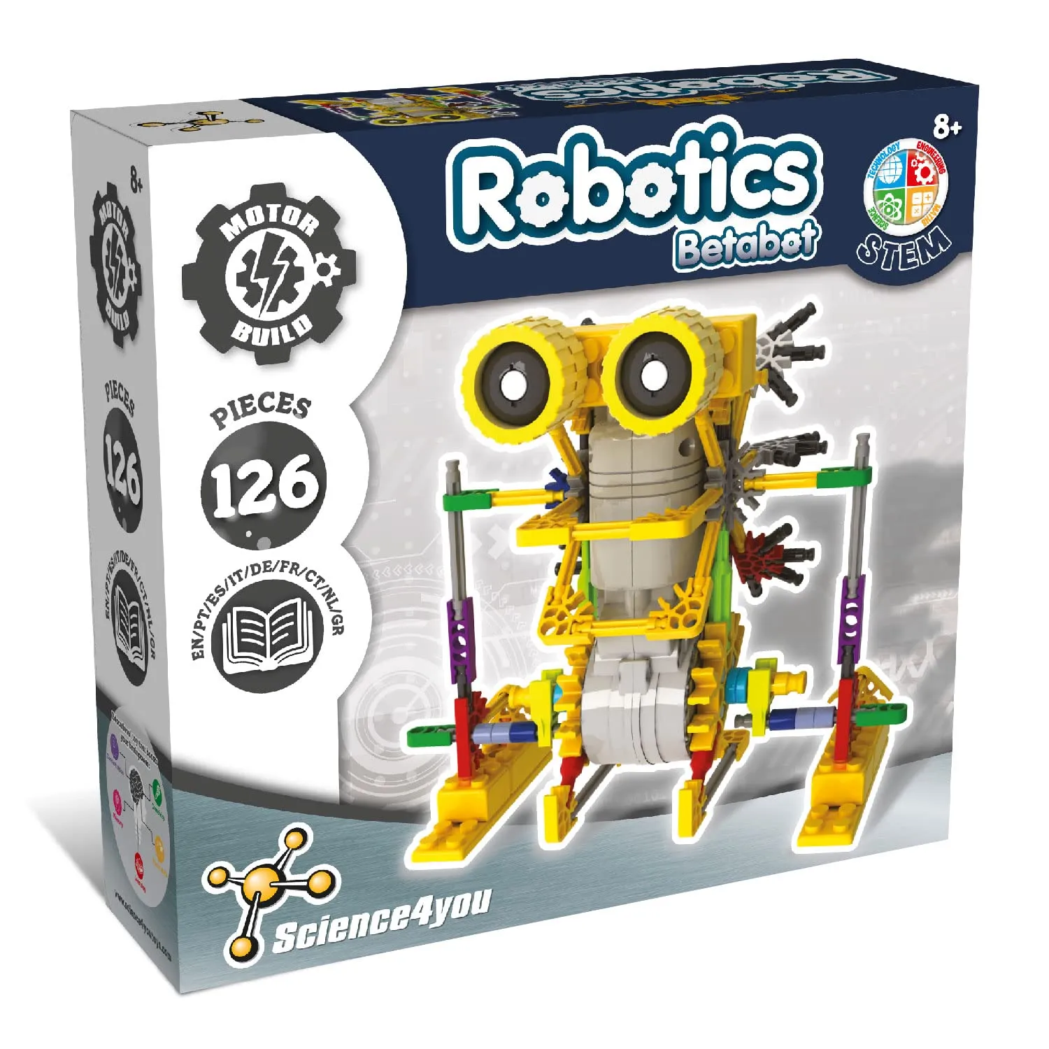Science4you Betabot Robot Interattivo per Bambini - Robot da Costruire 8+ Anni con Questo Giochi di Ingegneria 126 Pezzi, Esperimenti Scientifici e Regalo per Bambini +8 Anni
