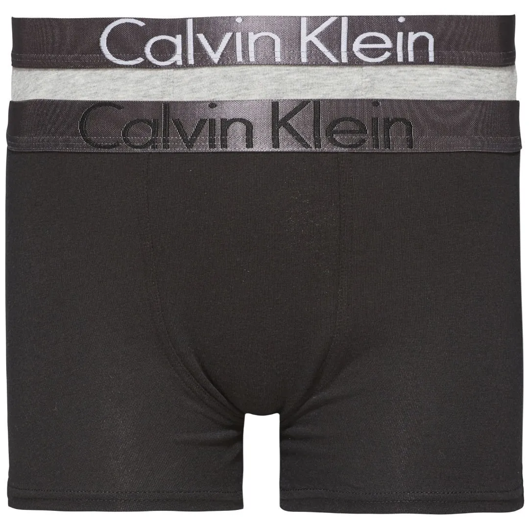 Calvin Klein Ragazzi 2 Pacchetto Personalizzato Stretch Boxer Tronco, Erica Grigio/Bianco
