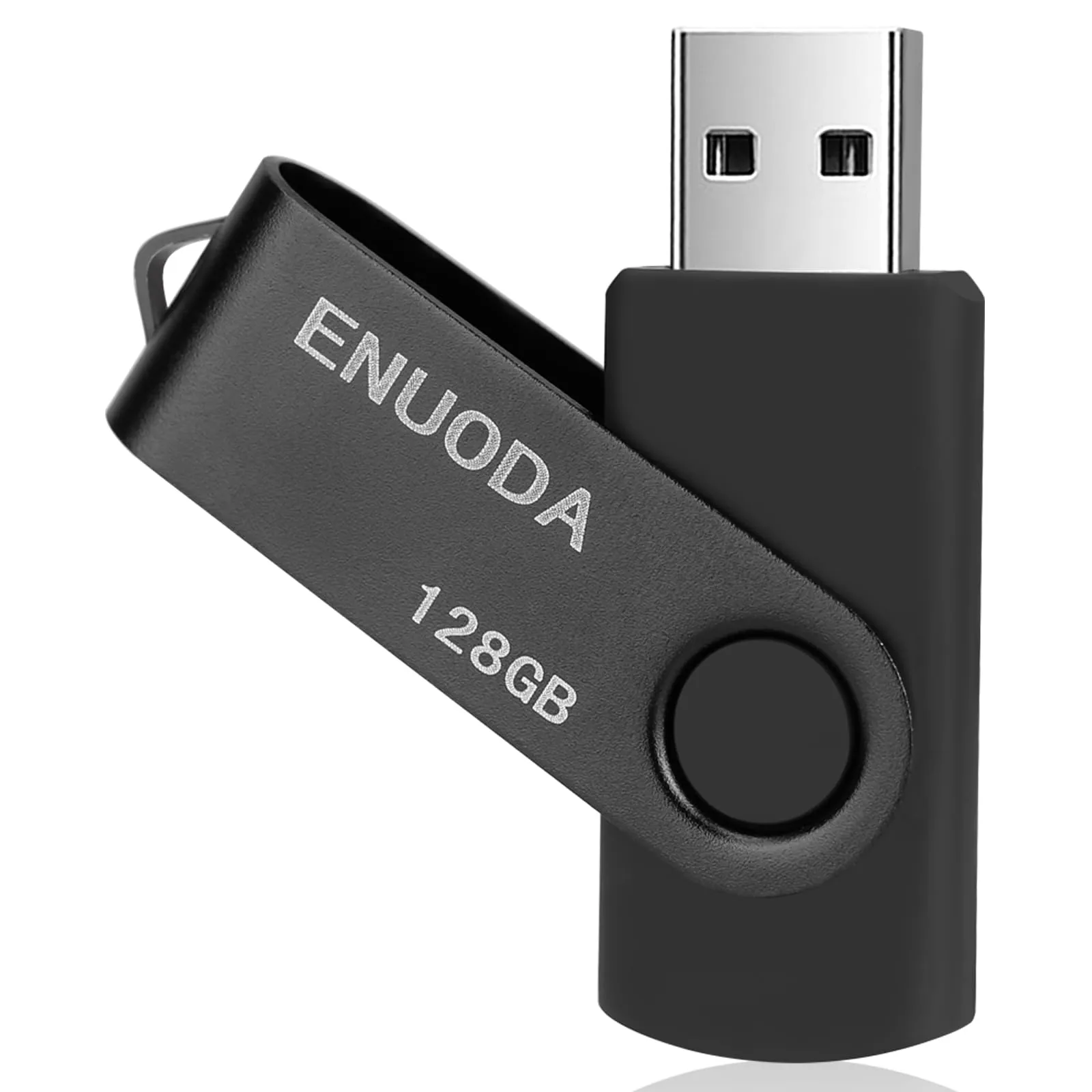ENUODA Chiavetta USB 128GB Pen Drive USB 2.0 Metallo Memoria USB con Luce LED per PC, Laptop, TV (Nero)