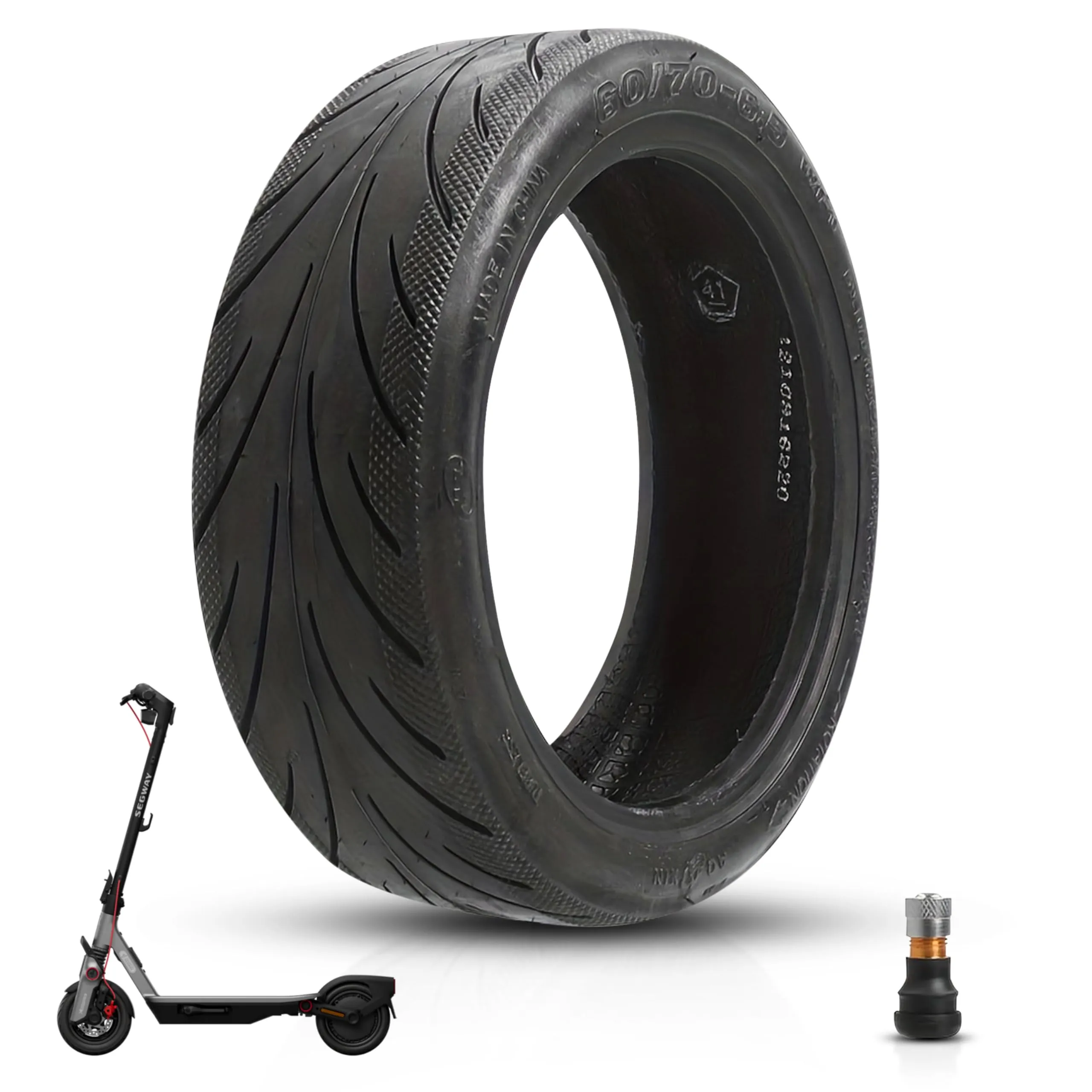 ANSENI Gomme monopattino eletrico 60/70-6.5, Ruota Tubeless 10 Pollici per monopattino elettrico Segway Ninebot E3 E, Ninebot Max G30/G30D, Xiaomi 5/5 Max, Smartgyro K2 (1 Ruota)