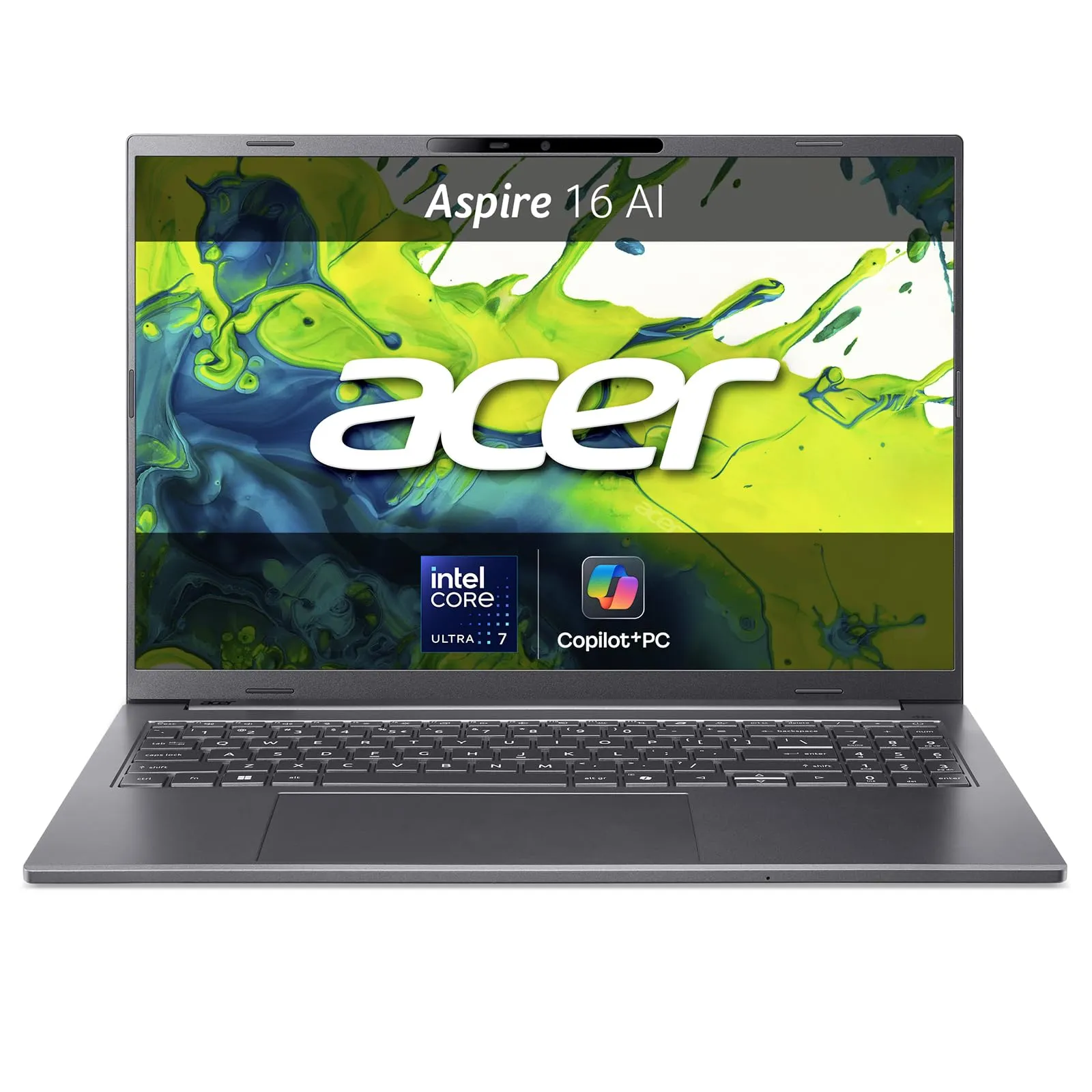 acer Aspire 16 AI Laptop | Display 16” WUXGA+ OLED | Processore Intel Core Ultra 7-256V | 16 GB RAM | 512 GB SSD | Copilot+ PC | Windows 11 | QWERTY | PC Portatile IA
