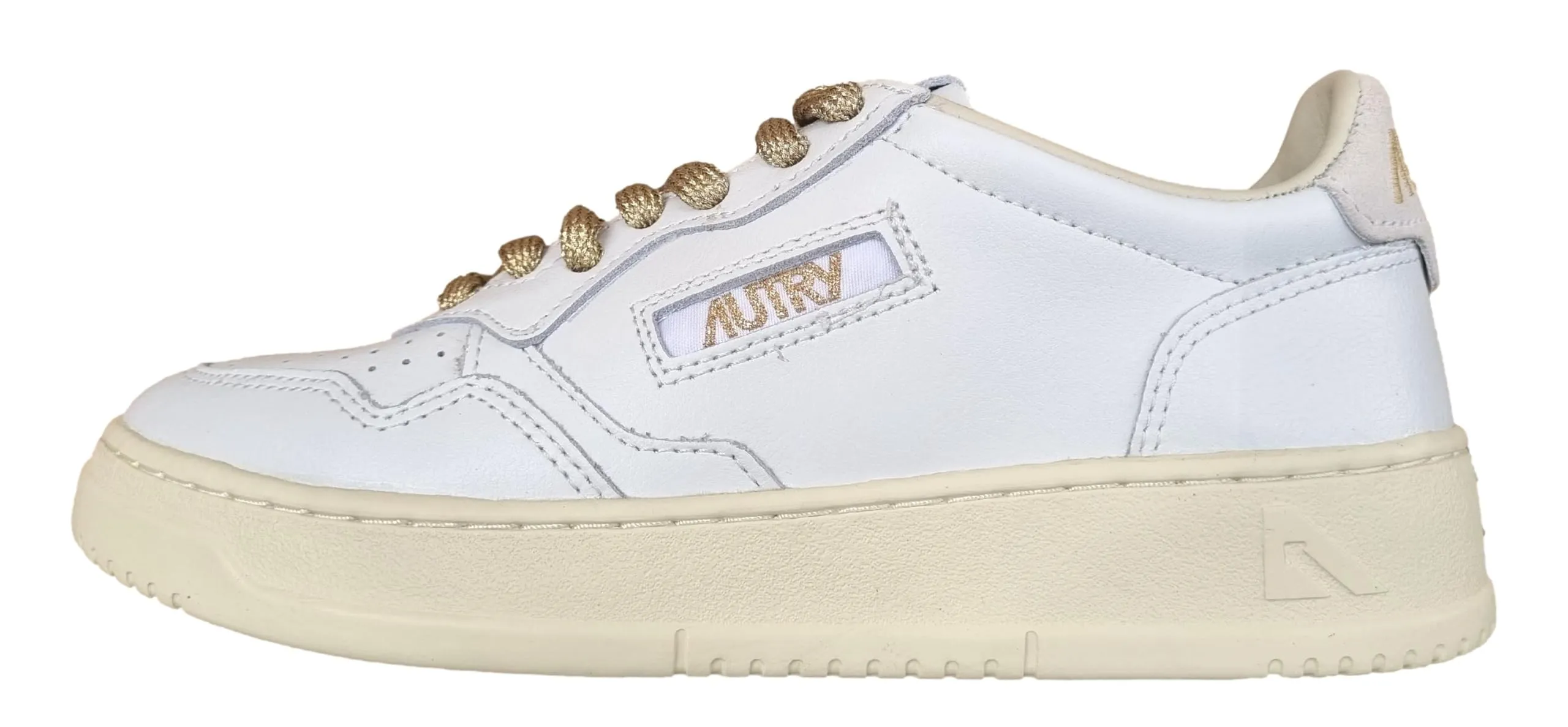 AUTRY medealist Scarpe Sneakers da Donna in Pelle AULW SW01 Bianco e Oro (Sistema Taglie Calzature EU, Adulto, Numero, Media, 37)