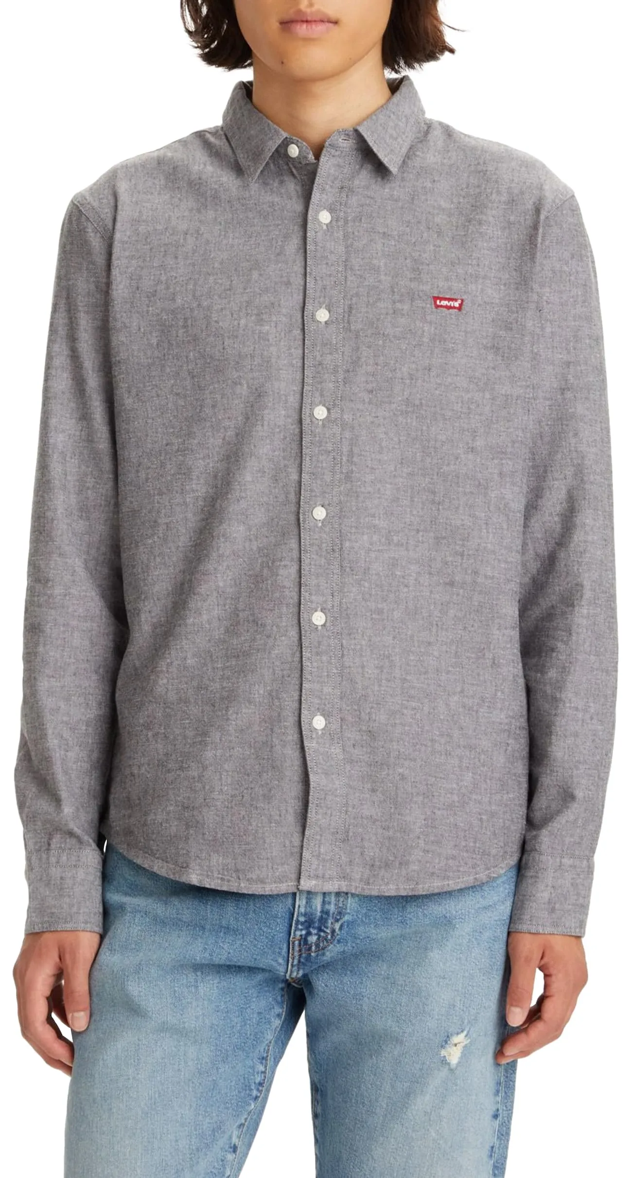 Levi's Long-Sleeve Battery Housemark Slim, Uomo, Black Agate, XL