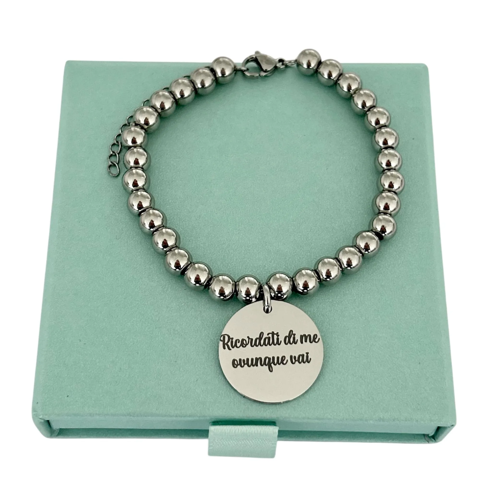 Vero Bijoux Bracciale Donna personalizzato con incisione nome e dedica - Bracciale in acciaio inox Made in Italy