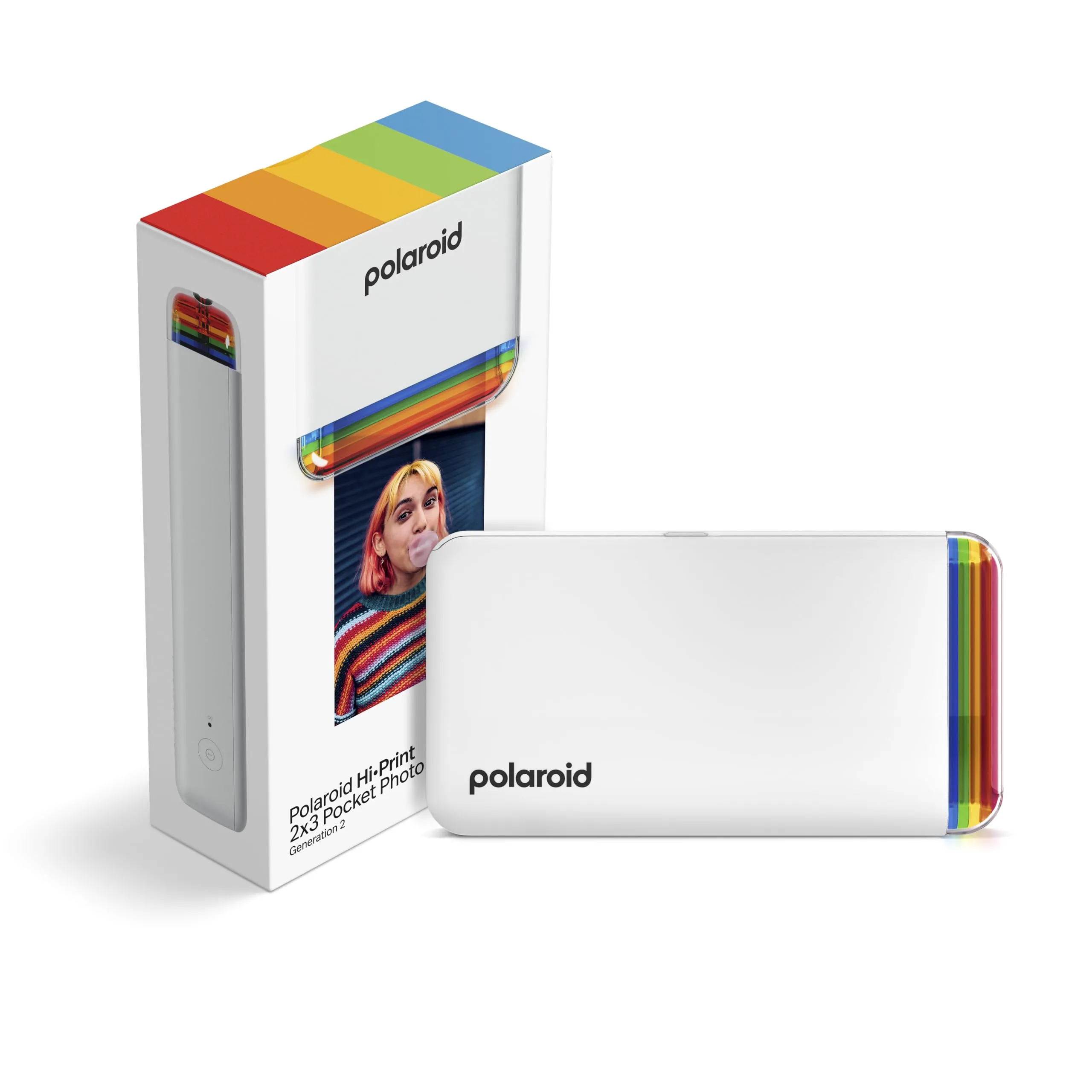 Polaroid Hi-Print - 2nd Generation - Bluetooth Connected 2x3 Pocket Photo, Dye-Sub Printer - White