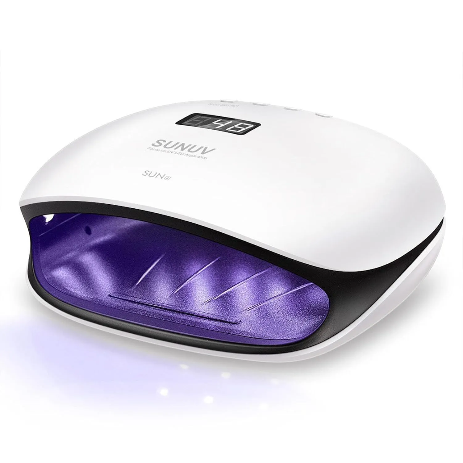 SUNUV Lampada Unghie UV LED Asciugatrice UV Unghie SUN4 per Gel Manicure Shellac con 4 Timer, LCD Display, Sensore e Asciugatura a Doppia Velocità (Nera)