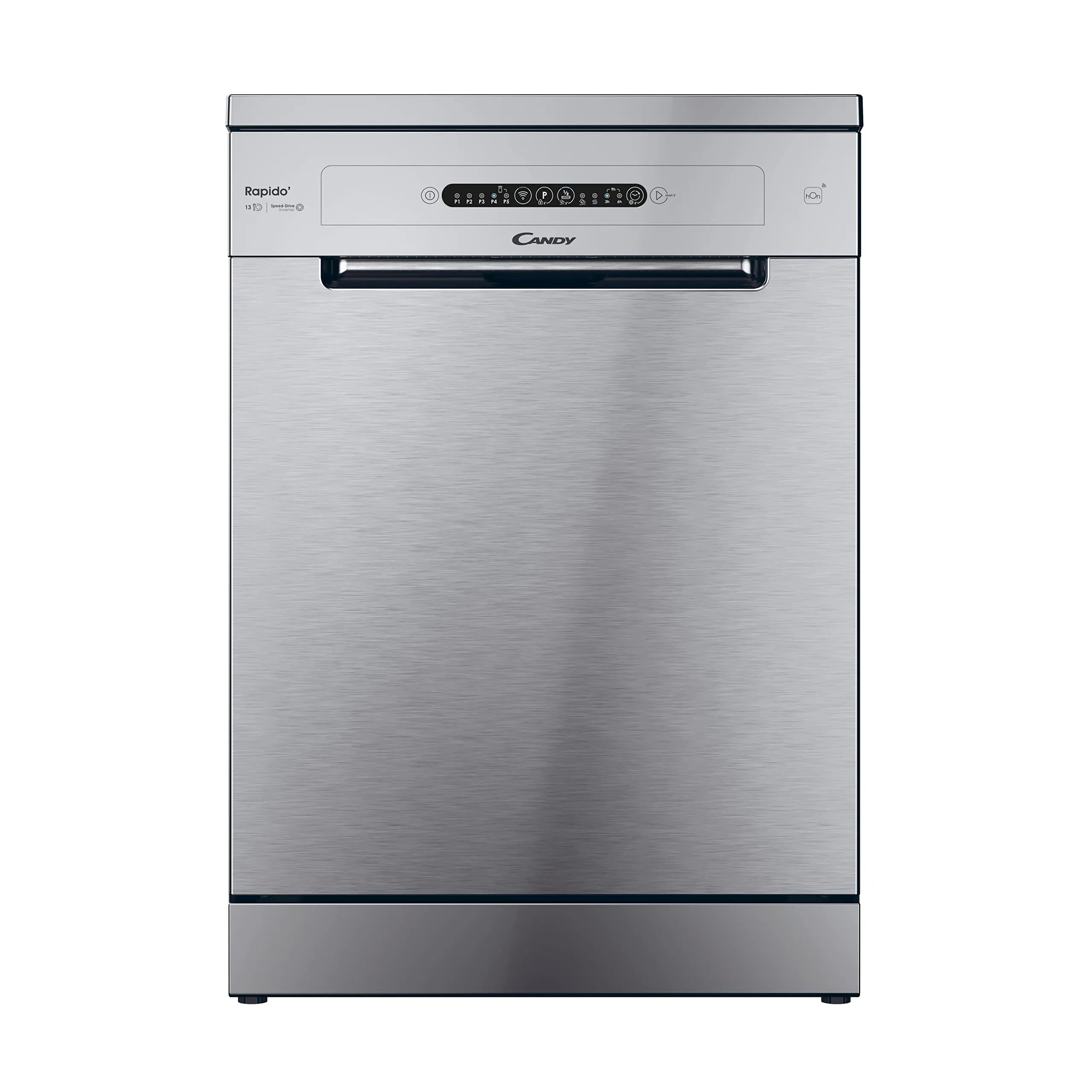 Candy RapidÓ CF 3C7L0X Lavastoviglie, 13 Coperti, Maxi TUB e Maxi Ladle, Wi-Fi + BLE, Connesso, 5 Programmi, Classe C, 59,7x59,8x82 cm, Inox