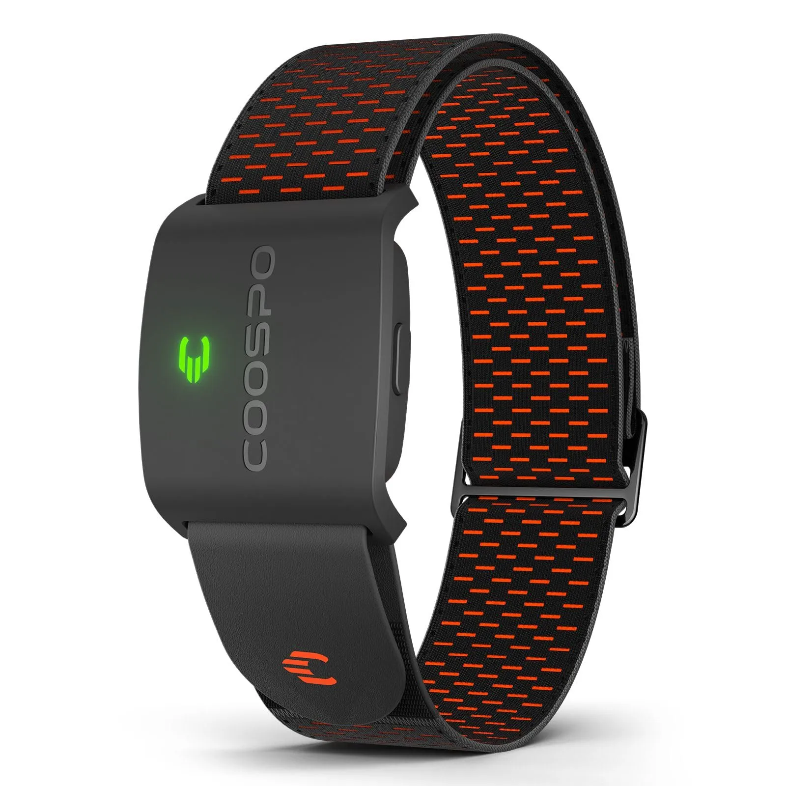 COOSPO HW9 Fascia Cardio da Braccio, Ant+ Bluetooth5.0 Cardiofrequenzimetro Braccio Ottica Impermeabile IP67, Compatibile con Wahoo Fitness Strava Zwift Elite HRV