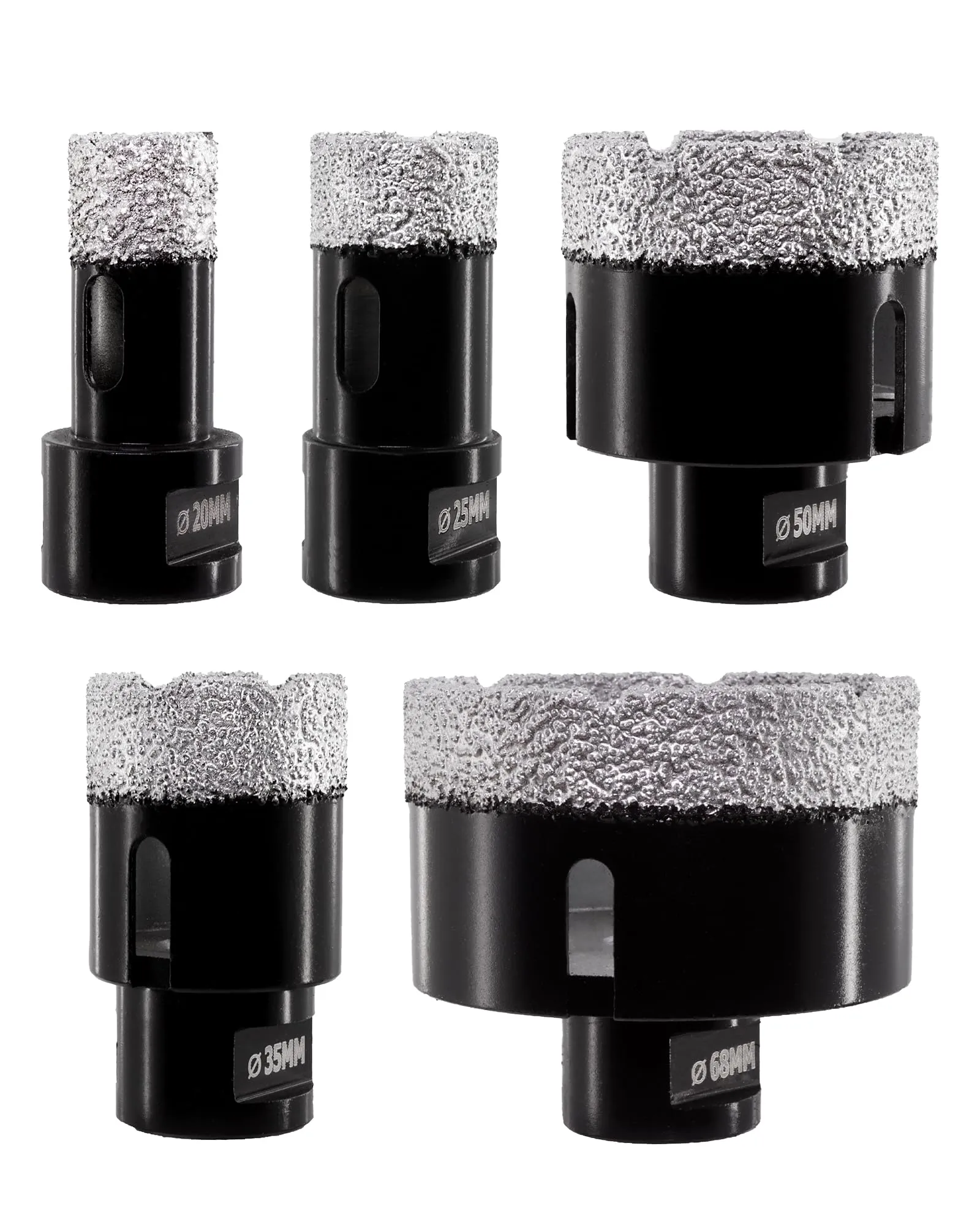 KURSTOL Punta per Trapano Diamantata - 5 PCS Fresa diamantata 20/25/35/50/68mm filettatura M14 per foratura a secco Porcellana Ceramica Granito Marmo Pietra Smerigliatrice angolare