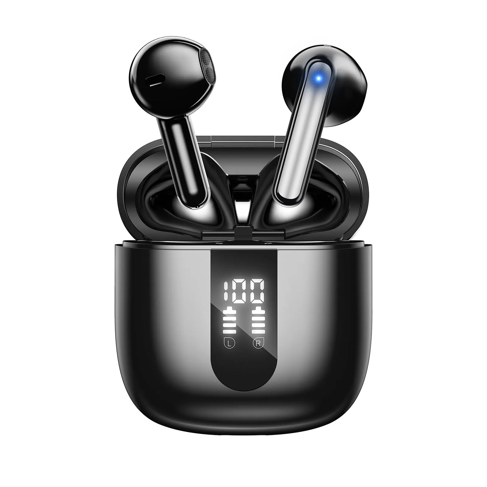 JBES Cuffie Bluetooth, Auricolari Bluetooth 5.4 In Ear Stereo con 4 Microfono ENC, 60 Ore Cuffiette Wireless Cancellazione Rumore, IP5 Auricolare per iPhone e Androide, Earbuds(Nero intenso)