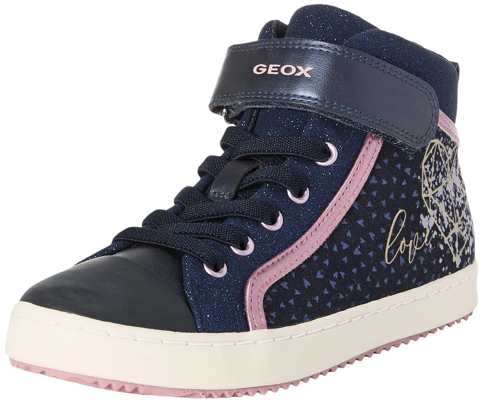 Geox J Kalispera Girl, Scarpe da Ginnastica, Navy Dk Rose, 32 EU