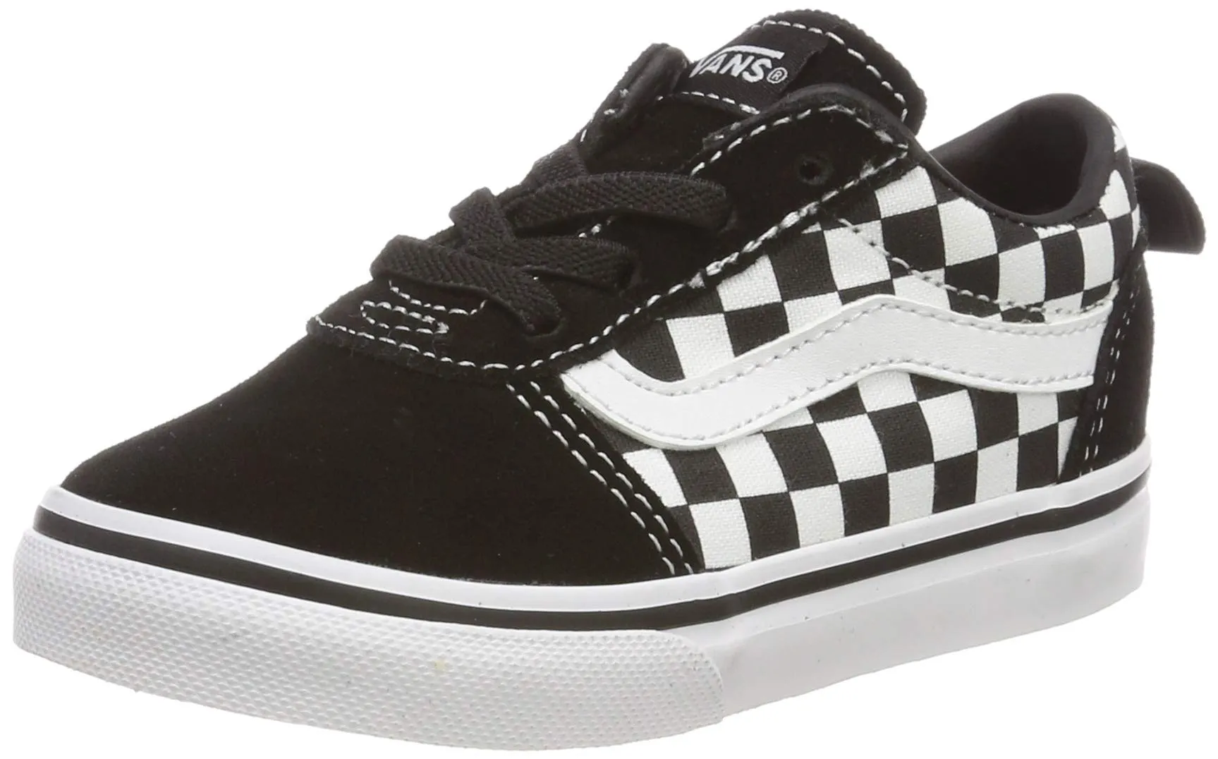 Vans Ward Slip-on Canvas - Sneaker Unisex Bimbi 0-24, Nero ((Checkers) Black/True White Pvc), 24.5 EU