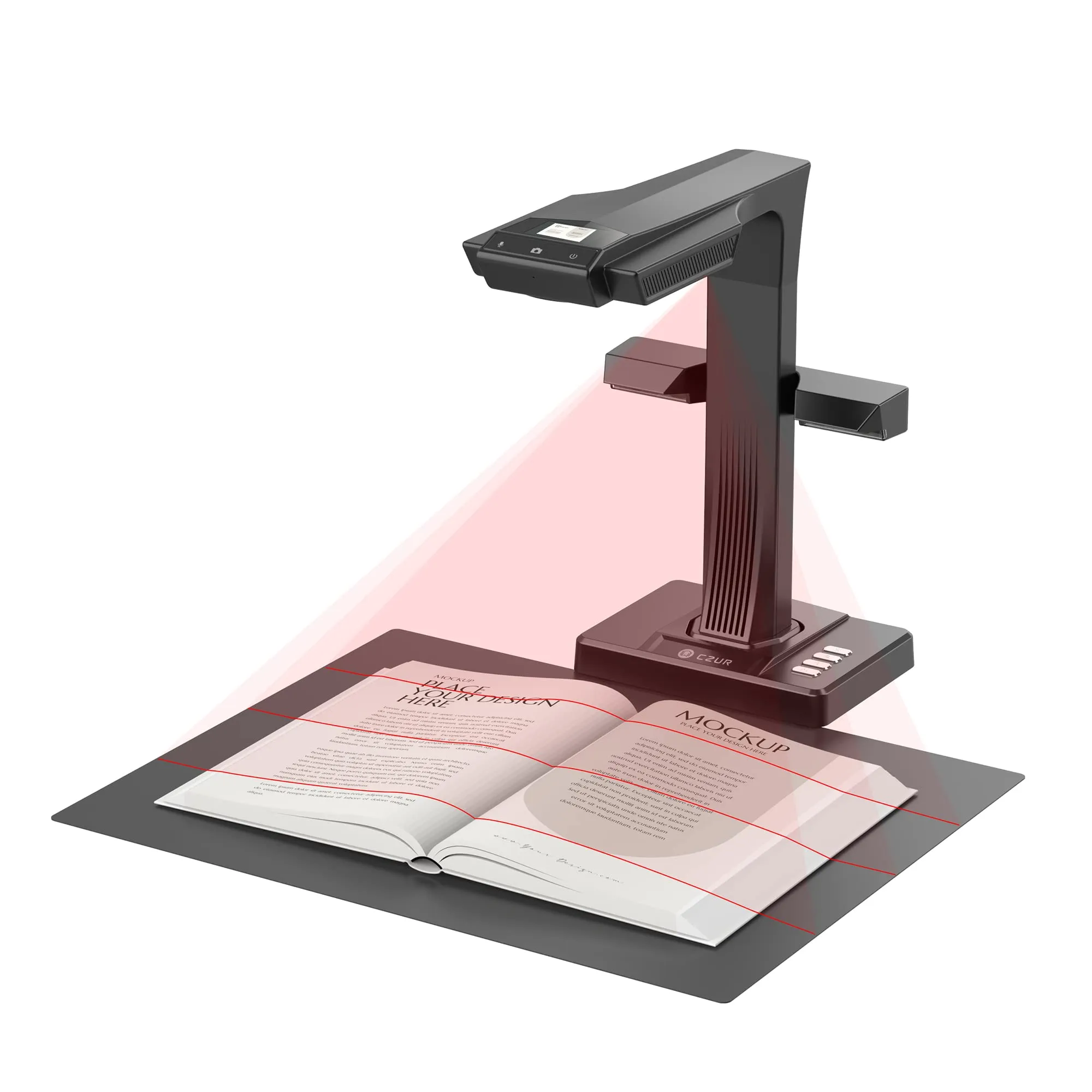CZUR ET16 PLus Scanner Professionale per Libri, 16 MP Scanner per Documento A3, Converte i Documenti in PDF/Word/Tiff/Excel, OCR, Compatibile con Windows e MacOS