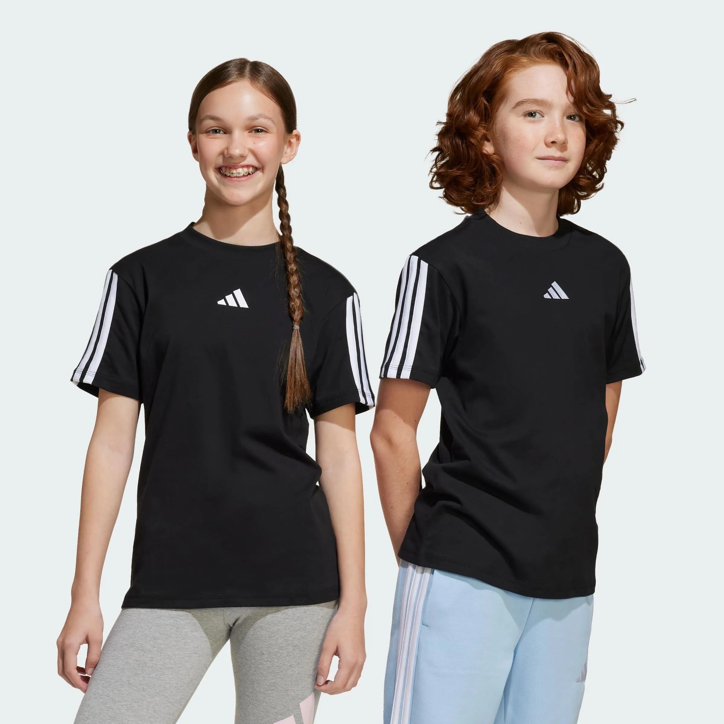 adidas ESSENTIALS T-SHIRT, T-shirt Unisex - Bambini, Black/White,