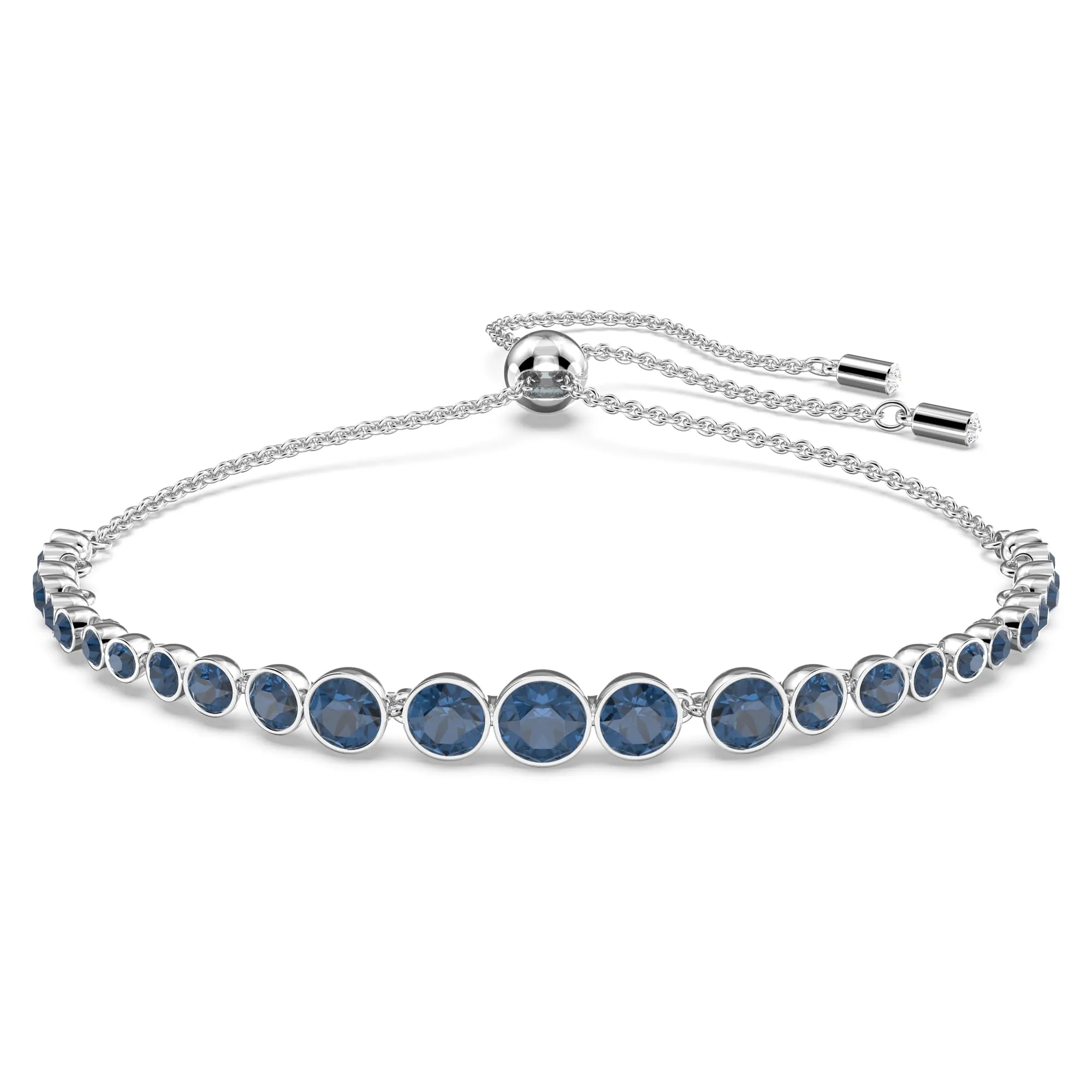 Swarovski Braccialetto Imber Emily, Tagli arrotondati misti, Blu, Placcato rodio