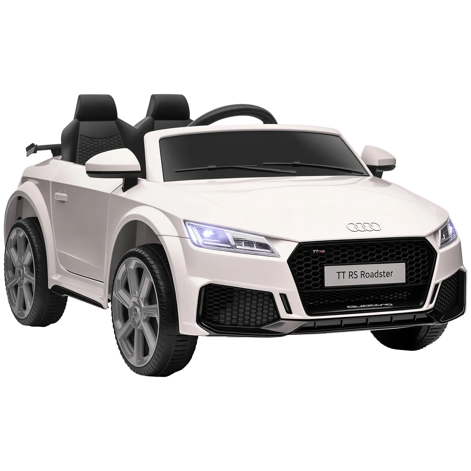 HOMCOM Macchina Elettrica per Bambini 3-5 Anni 12V 3Km/h Licenza AUDI TT, Auto Elettrica per Bambini con 2 Motori, Telecomando 2.4G, Clacson, Musica e Fari LED, Nero