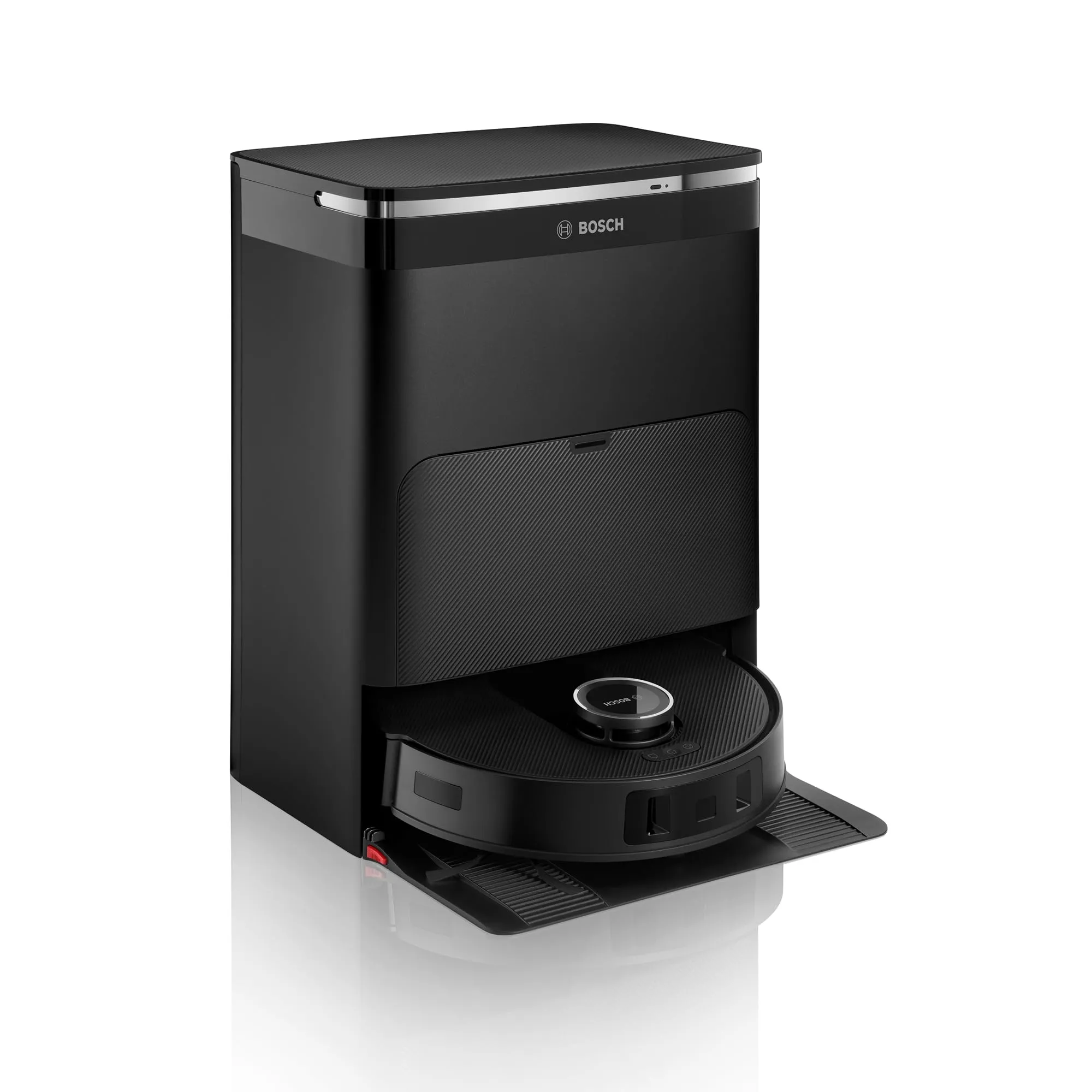 Bosch Spotless Max Robot Aspirapolvere e Lavapavimenti, Potenza 11.000 Pa, Panno Rotante Estensibile, Stazione Autopulente, Navigazione Smart Vision, App Home Connect, Nero