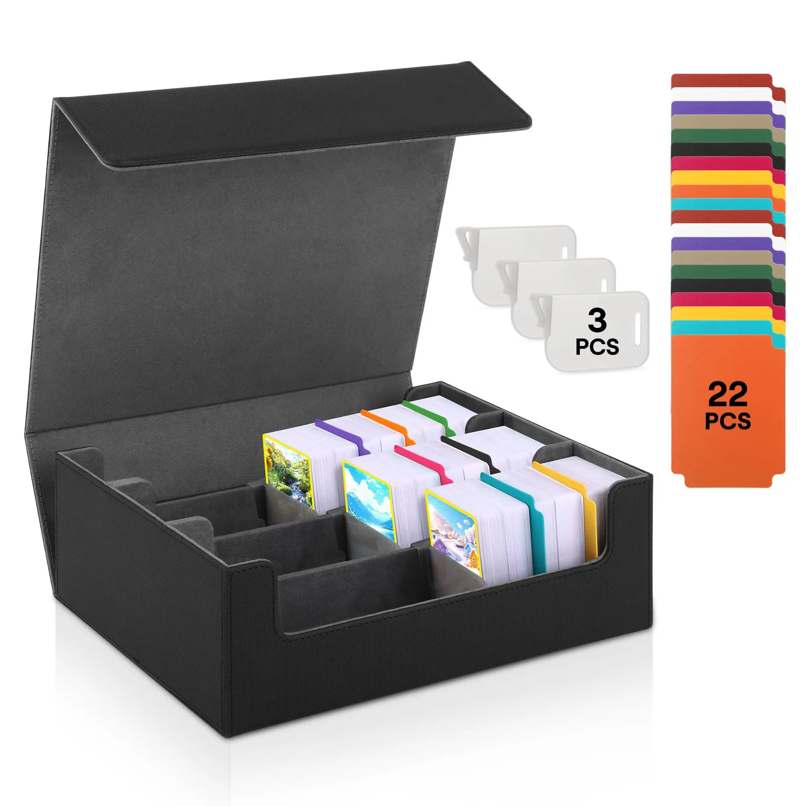 talifoca Deck Box per Carte MTG, Capacità di 1800+ Carte, Magnetic Flip Deck Box, Scatola di Carte da Collezione box Porta Mazzo, con 22 Divisori, Compatibile con MTG/TCG/YGO