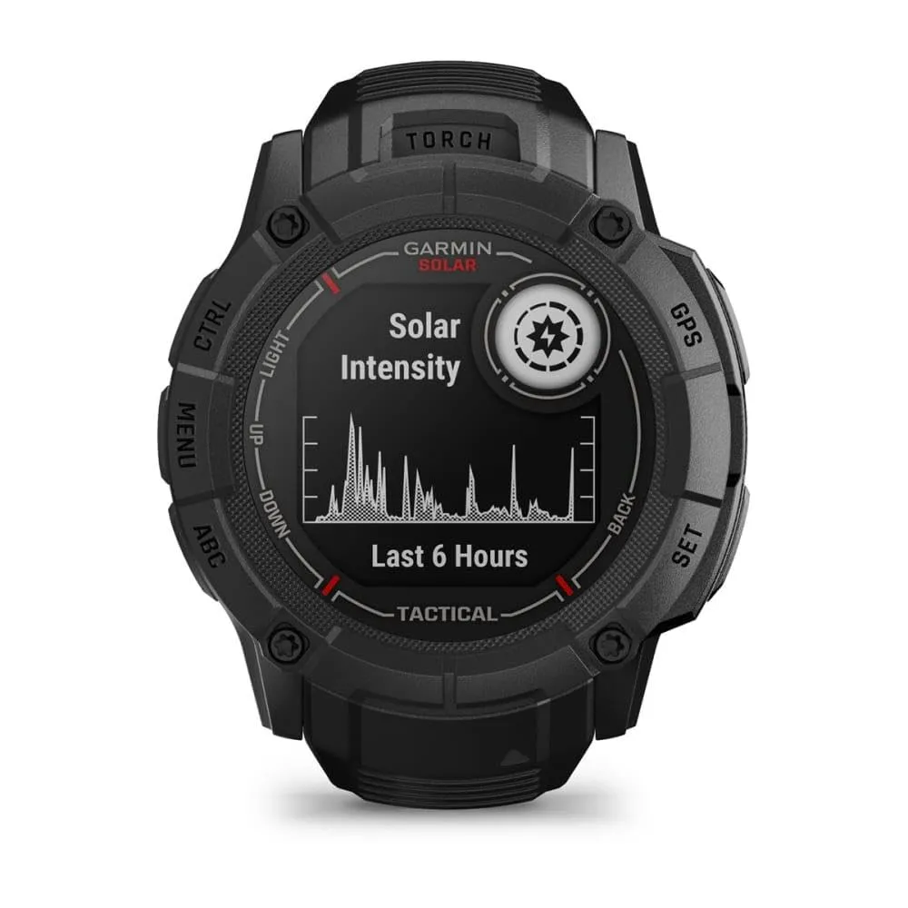 Garmin Instinct 2X Solar, Tactical, Smartwatch, 50mm, Ricarica solare, Autonomia infinita, Torcia LED, Calcolatore balistico, Kill Switch, Visore notturno, GPS, Cardio, SpO2, Pay (Black)