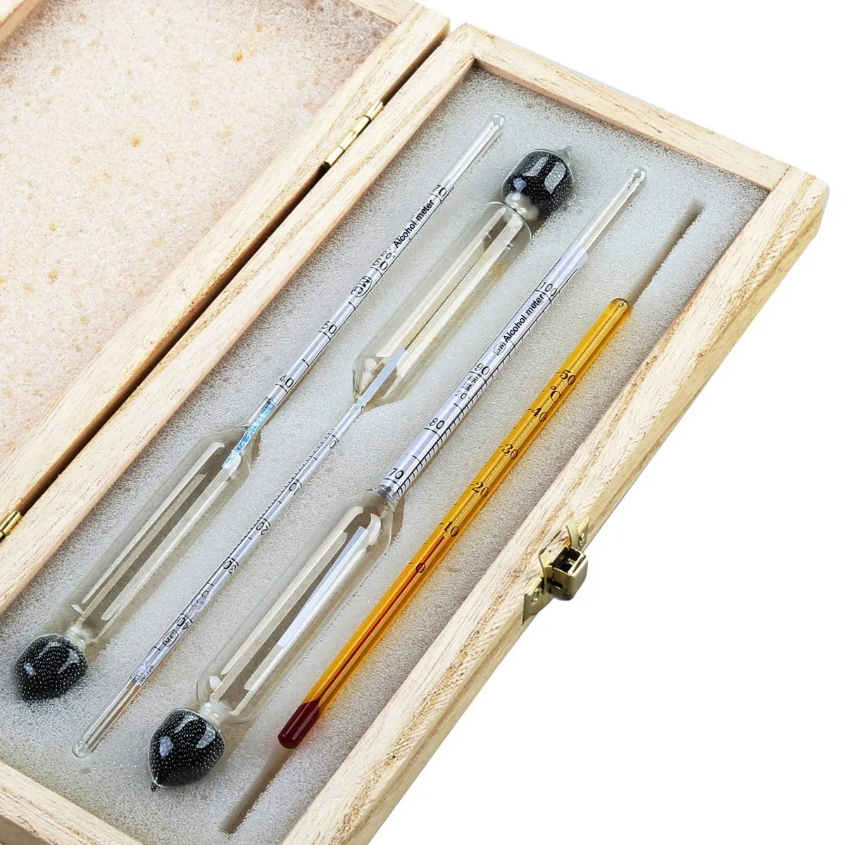 Tefeler, alcol tester, 3 pezzi, alcolometro, misura il contenuto alcolico 0 - 100 Vol%, alcol - vinometro + termometro per tutte i liquori, distillati, whisky, brandy, vodka, ecc