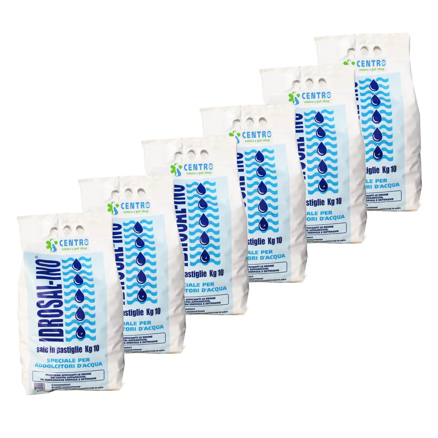 Idrosal 6 Sacchi di Sale in Pastiglie 10kg Speciale per Addolcitori e Depuratori d'Acqua Puro al 99,9%