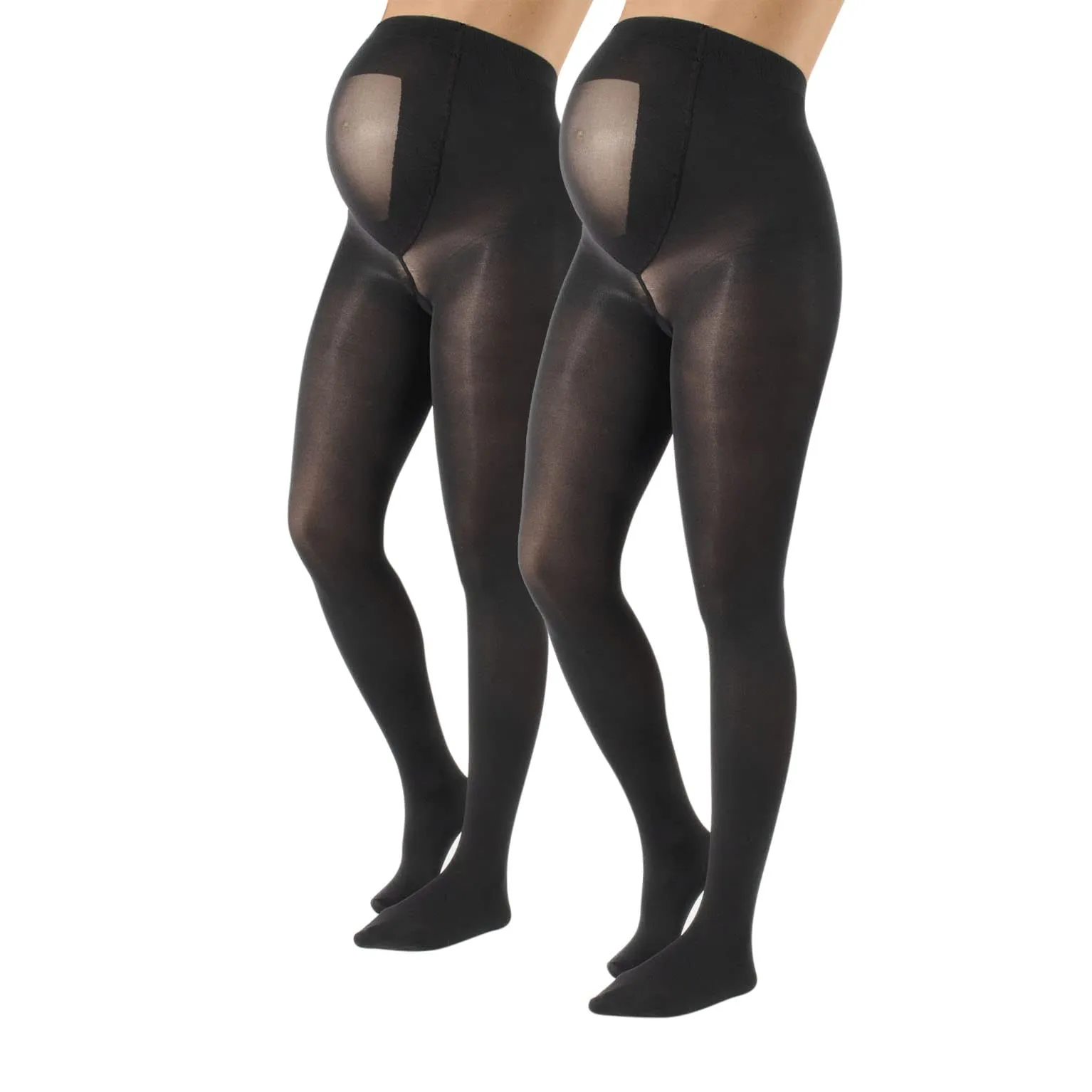 CALZITALY 2 Paia Collant Premaman Opachi, Calze Maternità Comode, Strutturate Ed Elasticizzate, Calzamaglia Mezza Stagione Per Futura Mamma, 40 DEN, Nero, Blu, S M L XL, Made In Italy (XL, Nero)