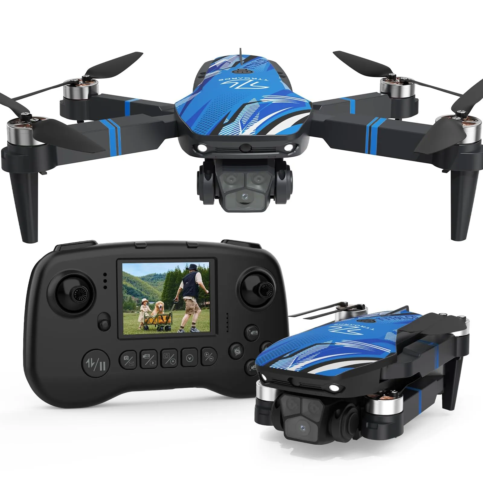 Drone con Fotocamera 4k per Adulti, Droni con 2,8 Pollici Schermo LCDProfessionisti, Evitamento Ostacoli 270°, Motore Brushless, Mantenimento dell'altitudine, RC Quadcopter per Principianti TT19LCD