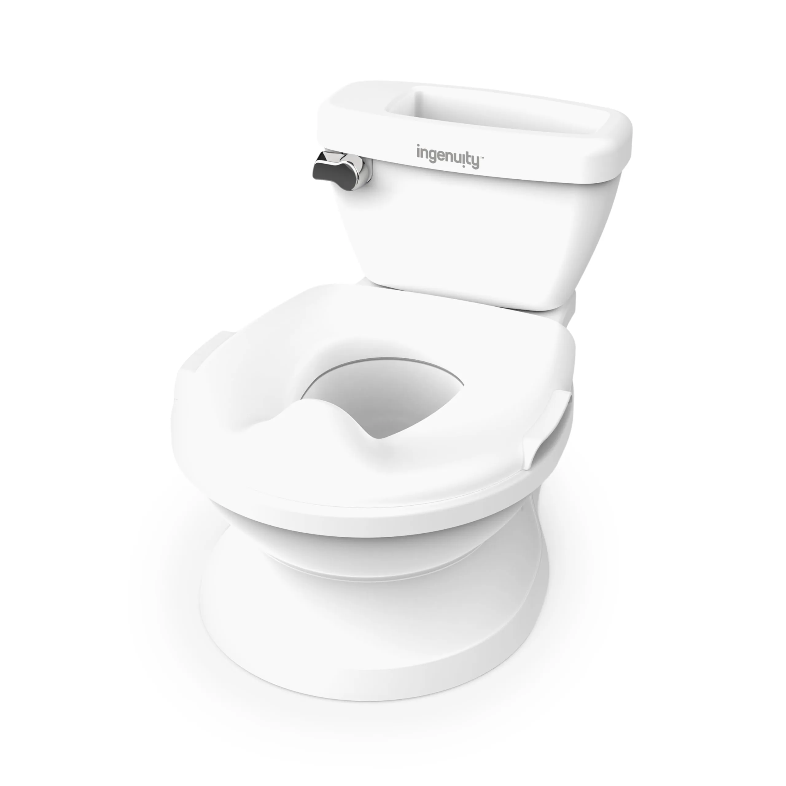 Ingenuity My Size Potty Pro, Vasino per Bambini Realistico 2-in-1 con Suono di Scarico - Riduttore WC Rimovibile - Facile da Pulire - con Scomparto Portaoggetti, 18M+, Fino a 23 kg (Bianco)