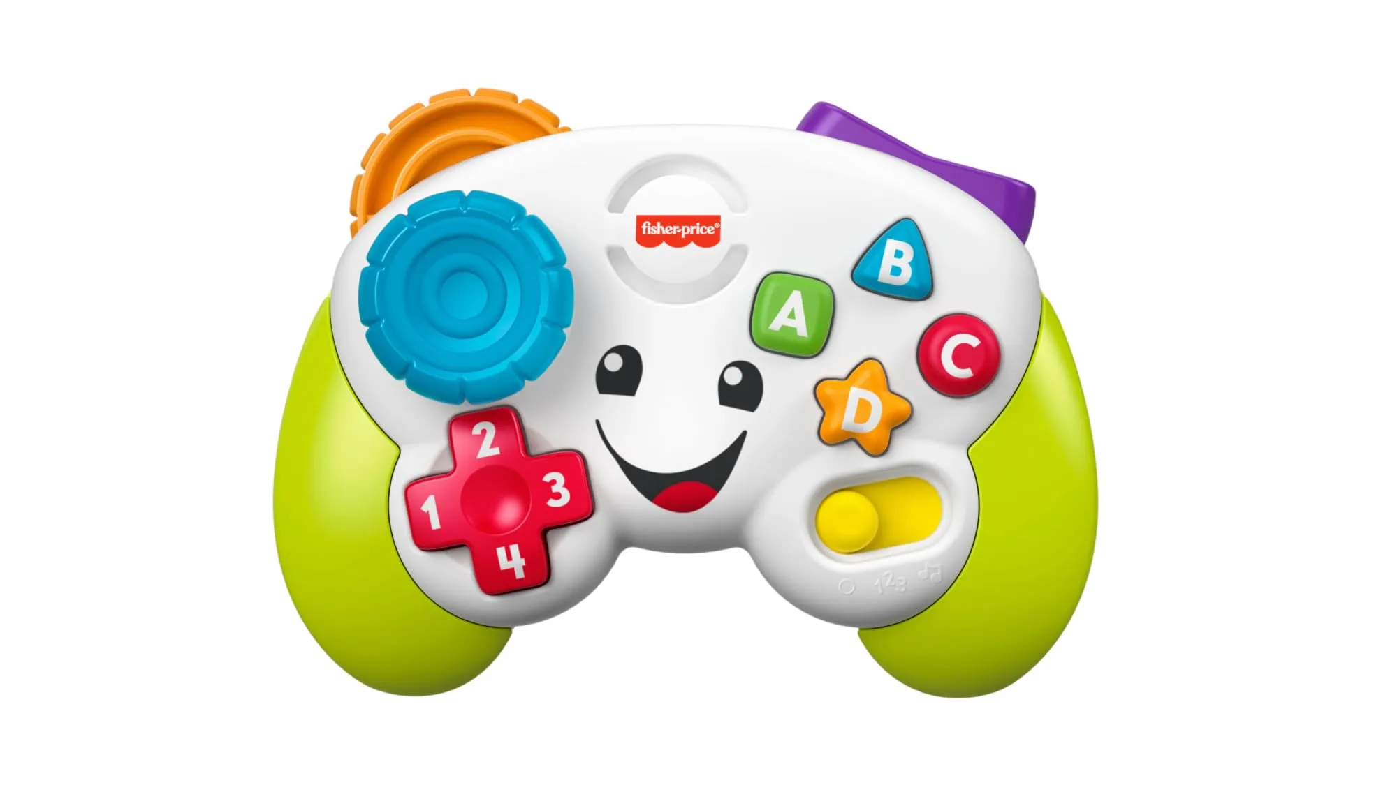 Fisher-Price Controller Gioca & Impara Ridi & Impara, giocattolo per neonati, videogioco finto con musica e luci per bambini +6 mesi, multilingue: Inglese, Italiano, Portoghese, Spagnolo, JFD13