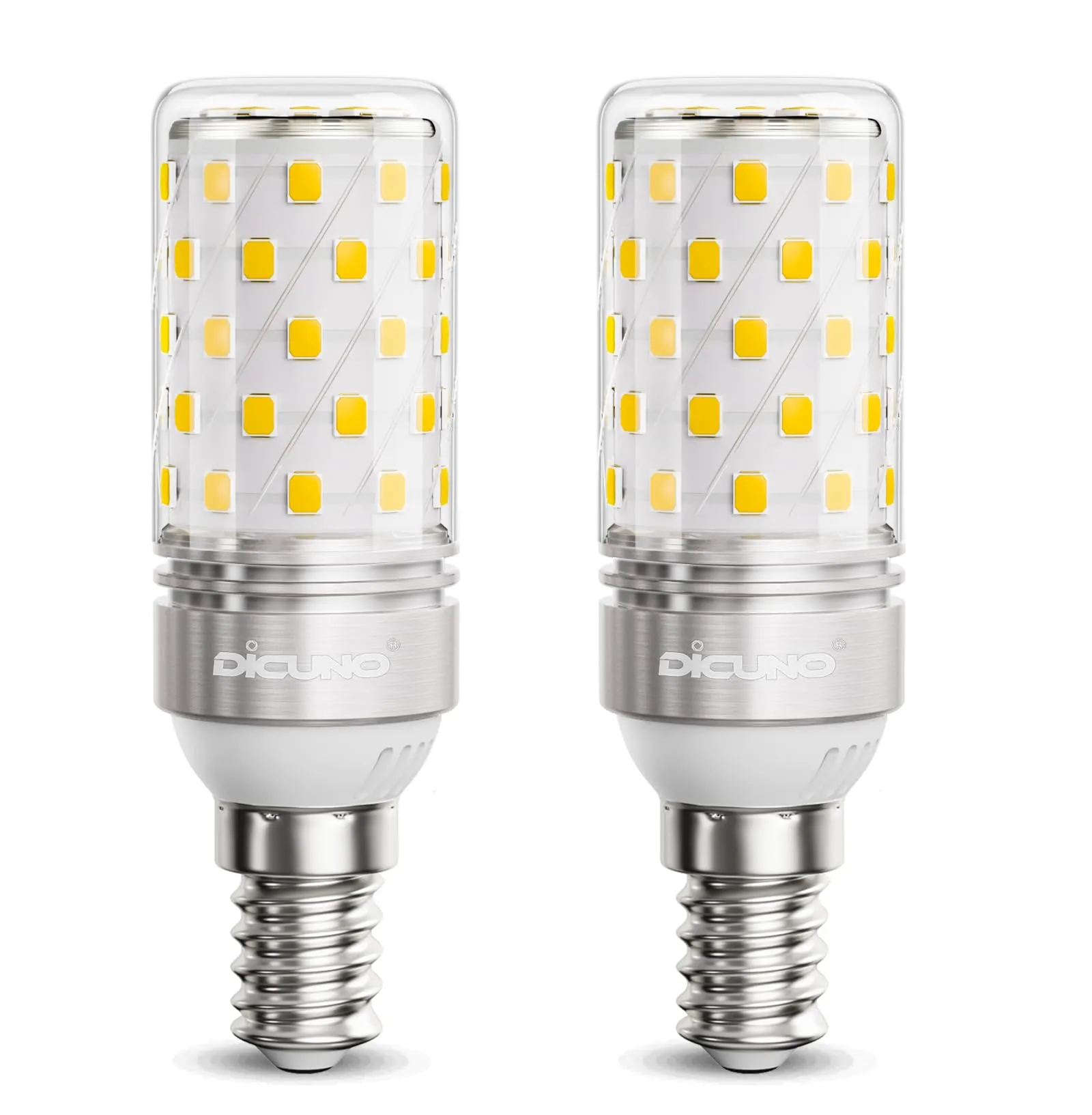DiCUNO Lampadina LED E14 8W, Equivalente 100W alogena, 1000lm, Luce bianca neutra 4000K, Non dimmerabile, Attacco E14 LED Mais, Risparmio energetico, 2 Pezzi