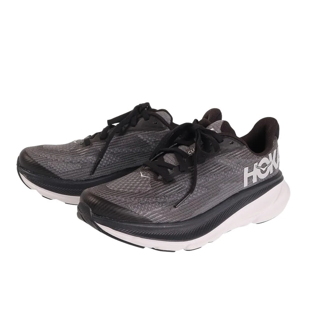 HOKA One One 1131170-BWHT Y Clifton 9 Youth Bambino, Black/White EU 39 1/3