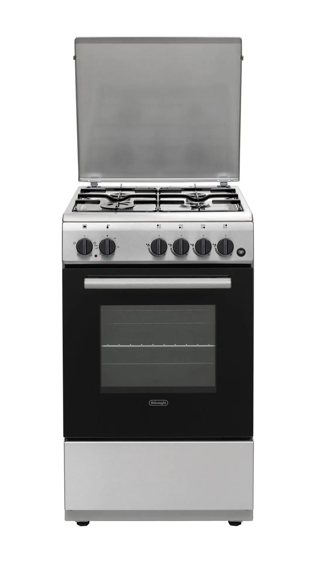 DL554EX - Cucina a gas con forno elettrico, 50x50 cm, inox, Classe energetica A