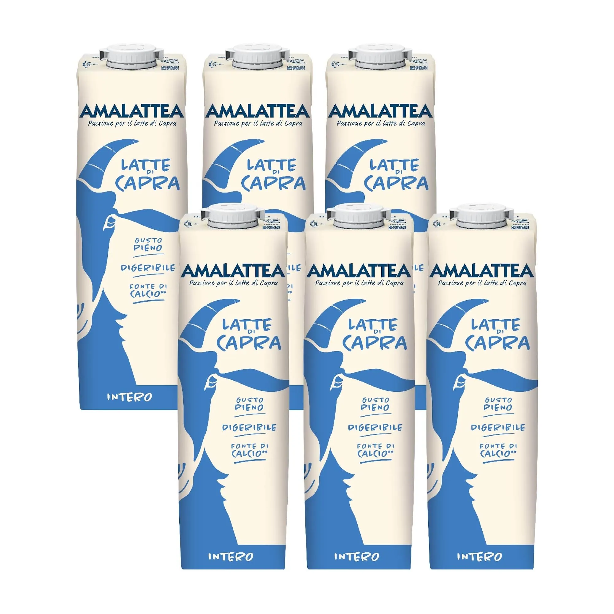 Granarolo, Latte di Capra Amalattea, 6 Confezioni di Latte Intero UHT da 1 lt, 100% Made in Italy, Ideale per Donne e Bambini, Dal Gusto Pieno, Ricca Fonte di Calcio