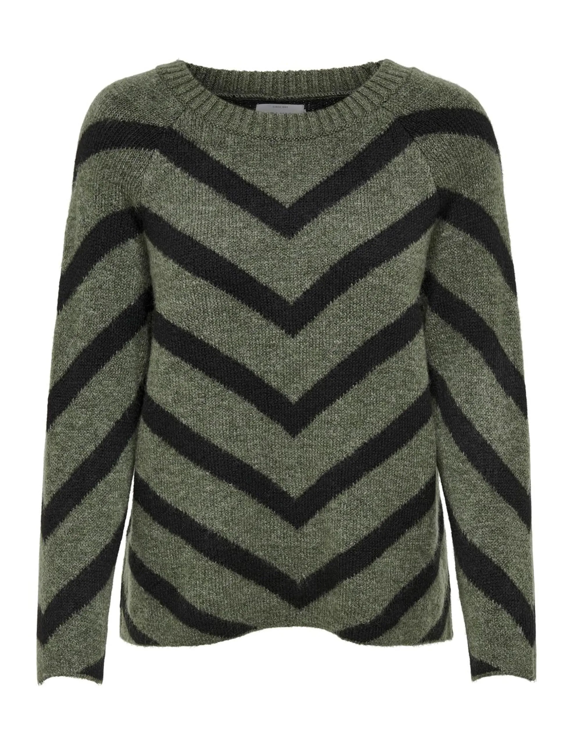 ONLY Onleliza L/S Pullover Knt Noos, Lizard/Detail:W/Black, XL Donna